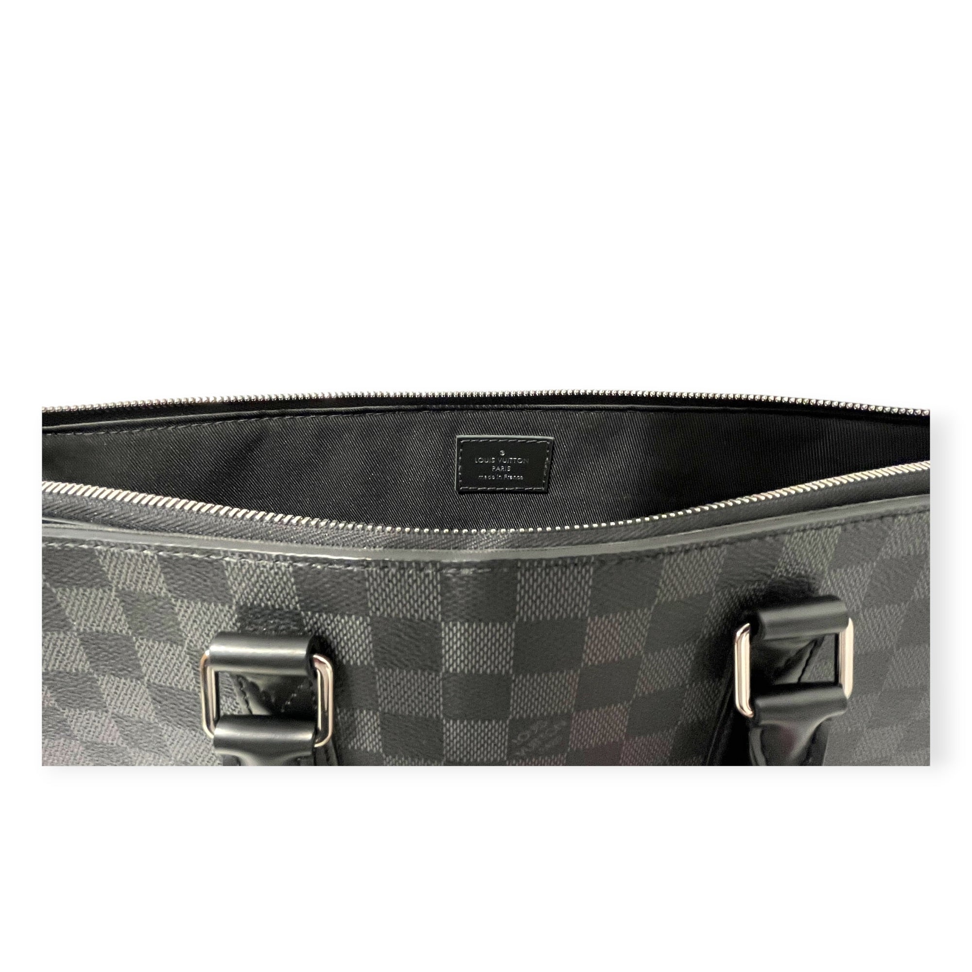 LOUIS VUITTON/Cross Body Bag/Gingham Check/Leather/BLK/DAMIER GRAPHITE TADAO PM TOTE view 9