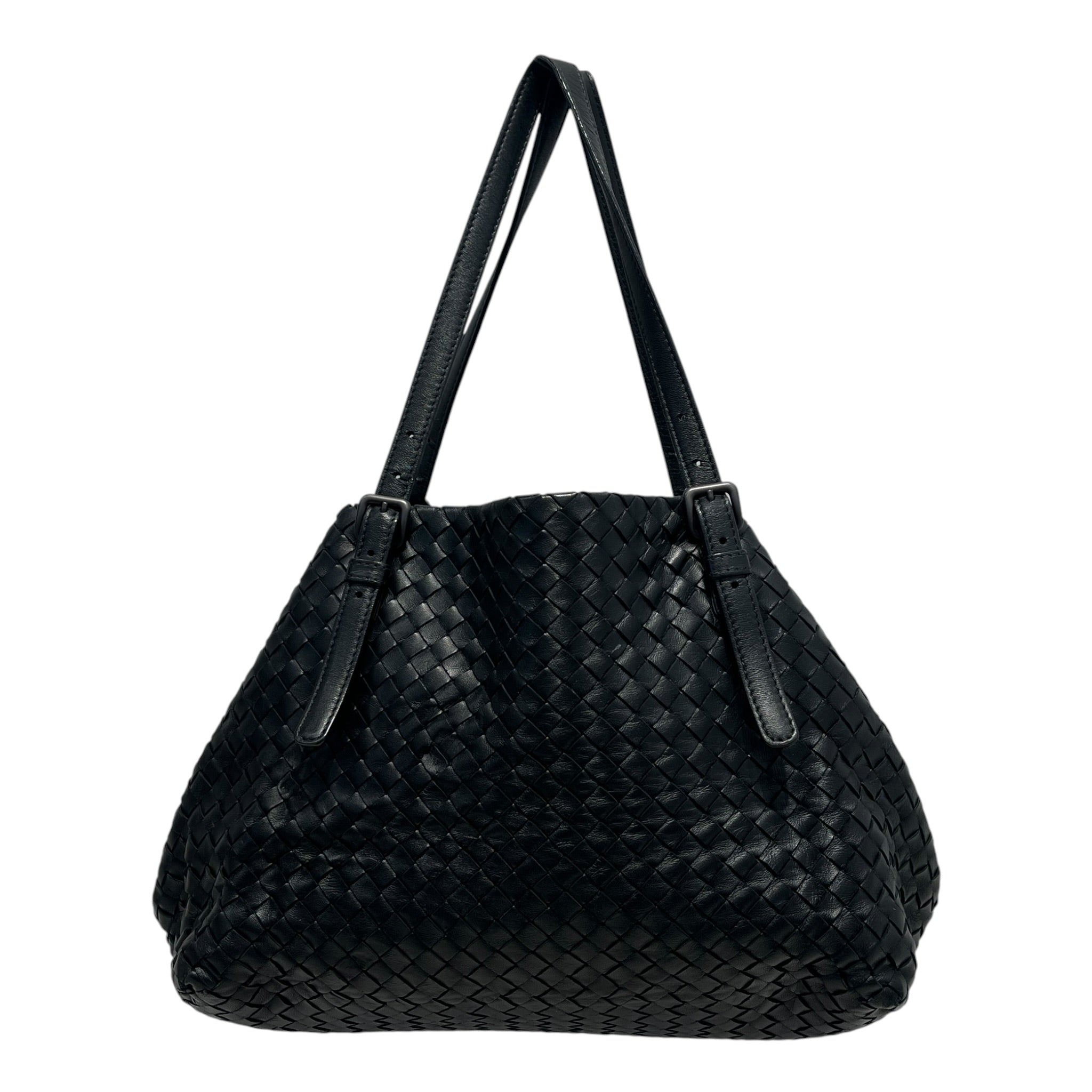 BOTTEGA VENETA/Tote Bag/Leather/BLK/cesto view 2