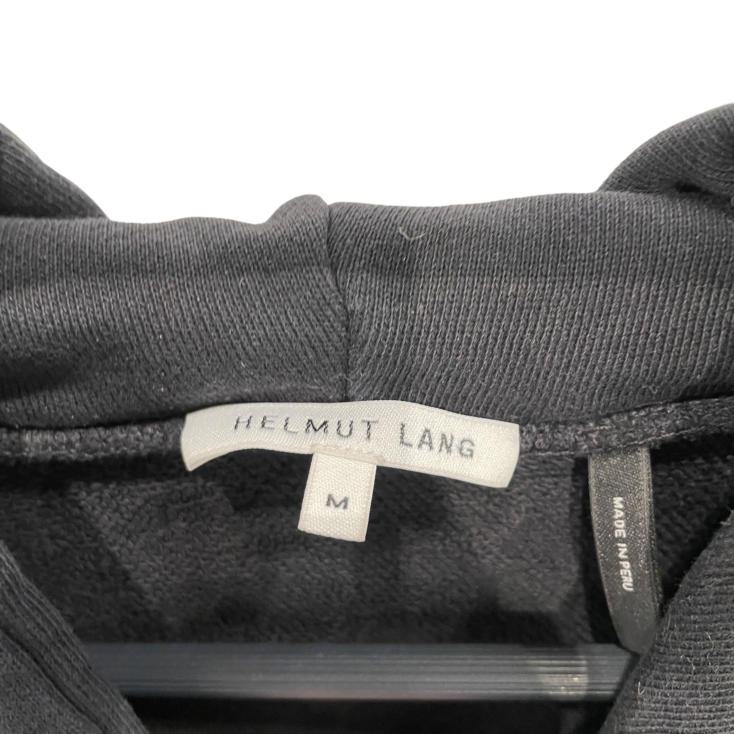 Helmut Lang/Hoodie/M/Cotton/BLK/CROPPED DISTRESSED view 3