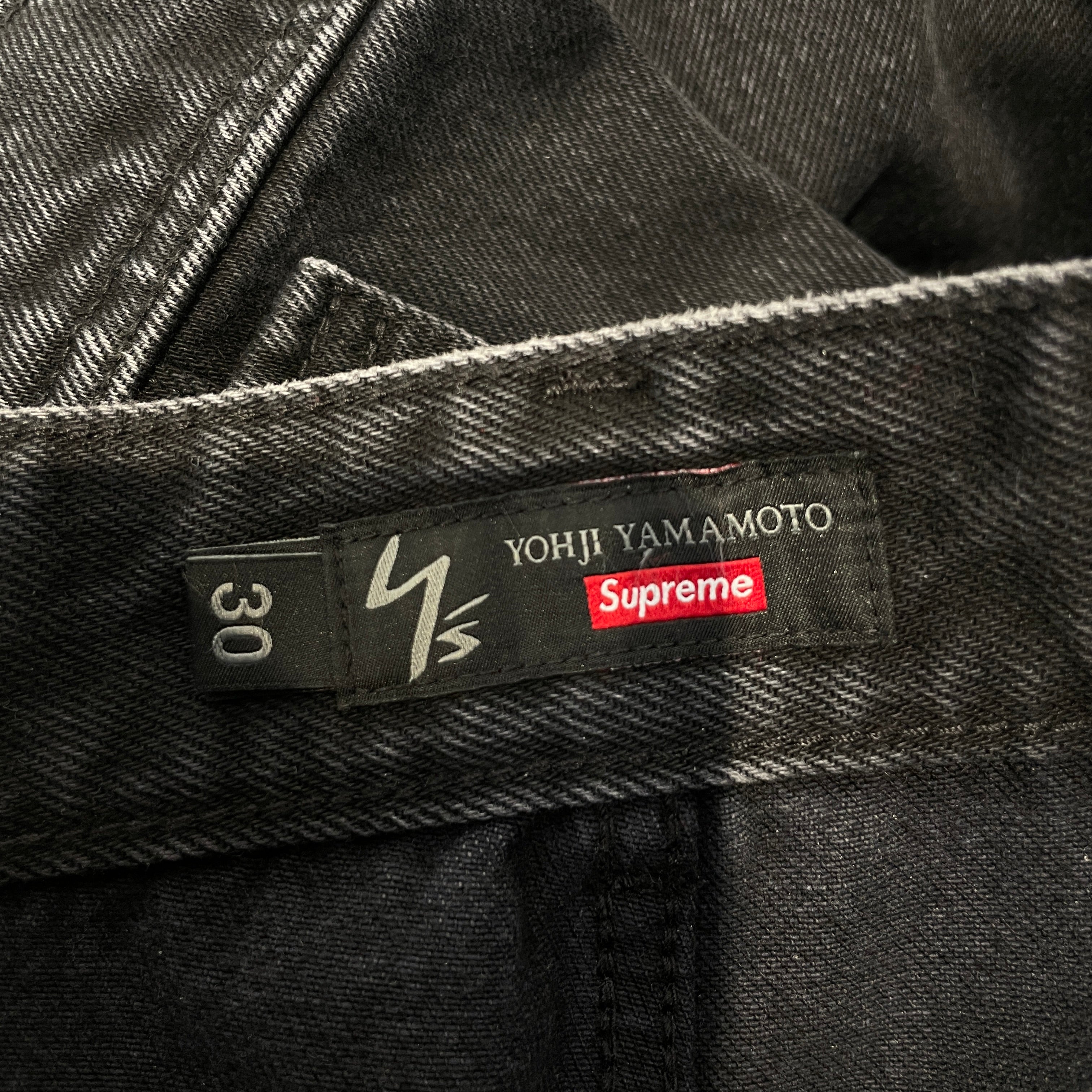 Y's/Y's/Supreme/Pants/30/Cotton/BLK/Washed Black Denim Utility view 3