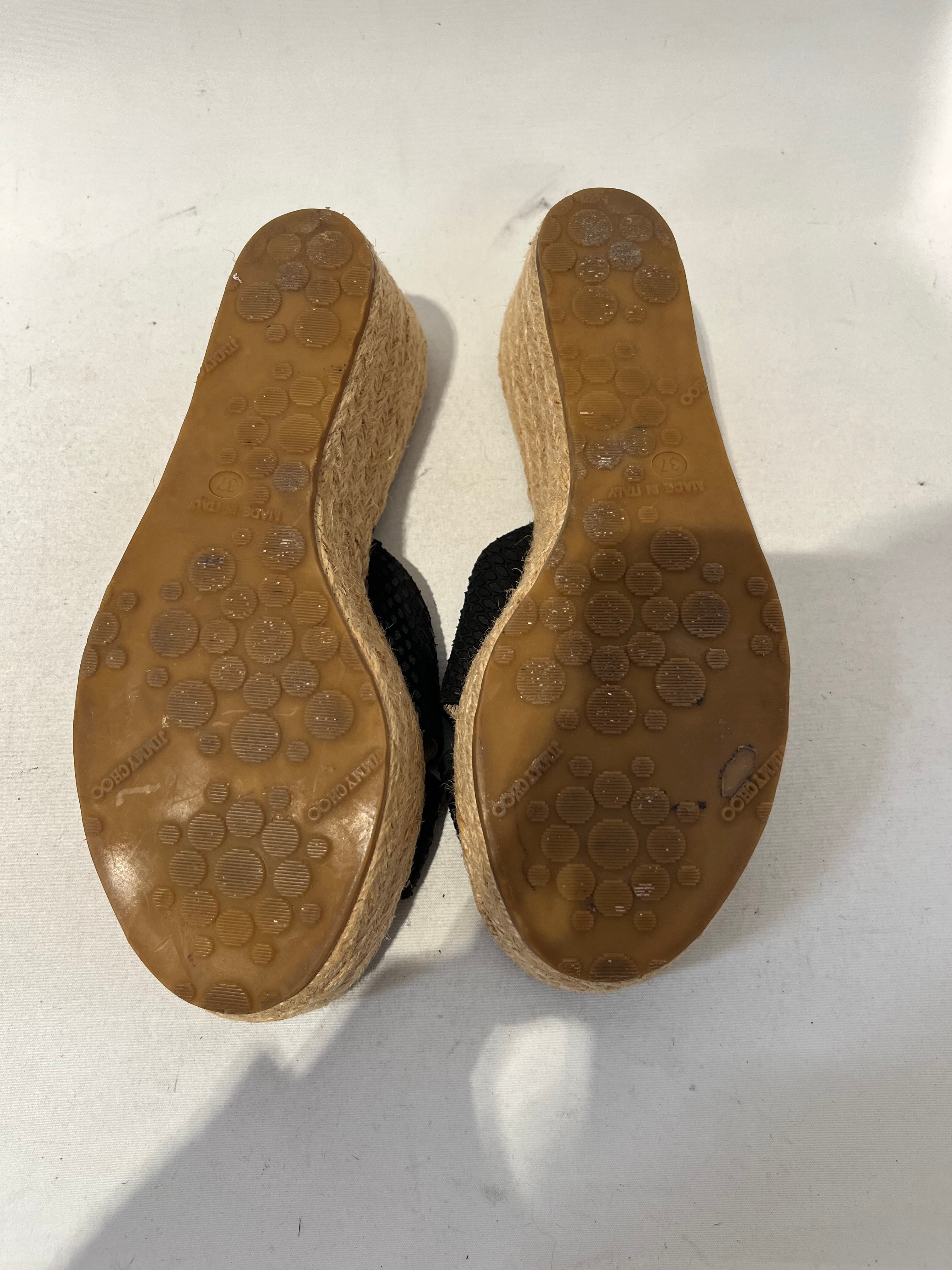 JIMMY CHOO/Espadrilles/US 6/Leather/BEG/BEIGE/BLACK SNAKE SKIN view 4