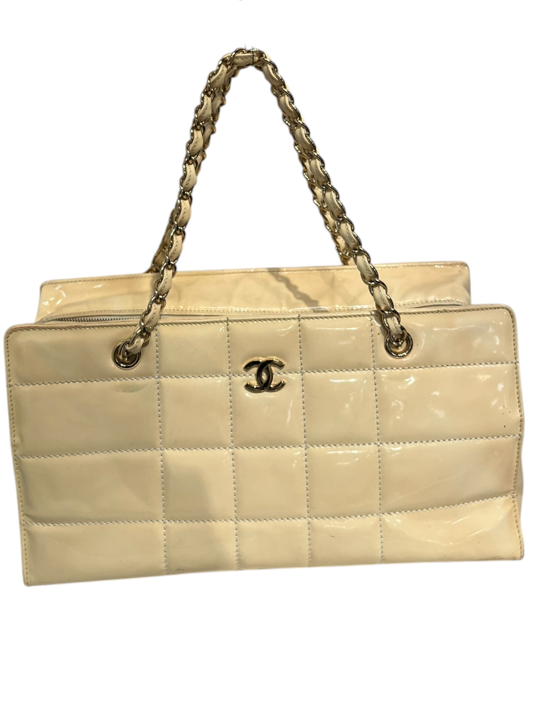 CHANEL/Hand Bag/Faux Leather/CRM/CHOCOLATE BAR BAG view 1