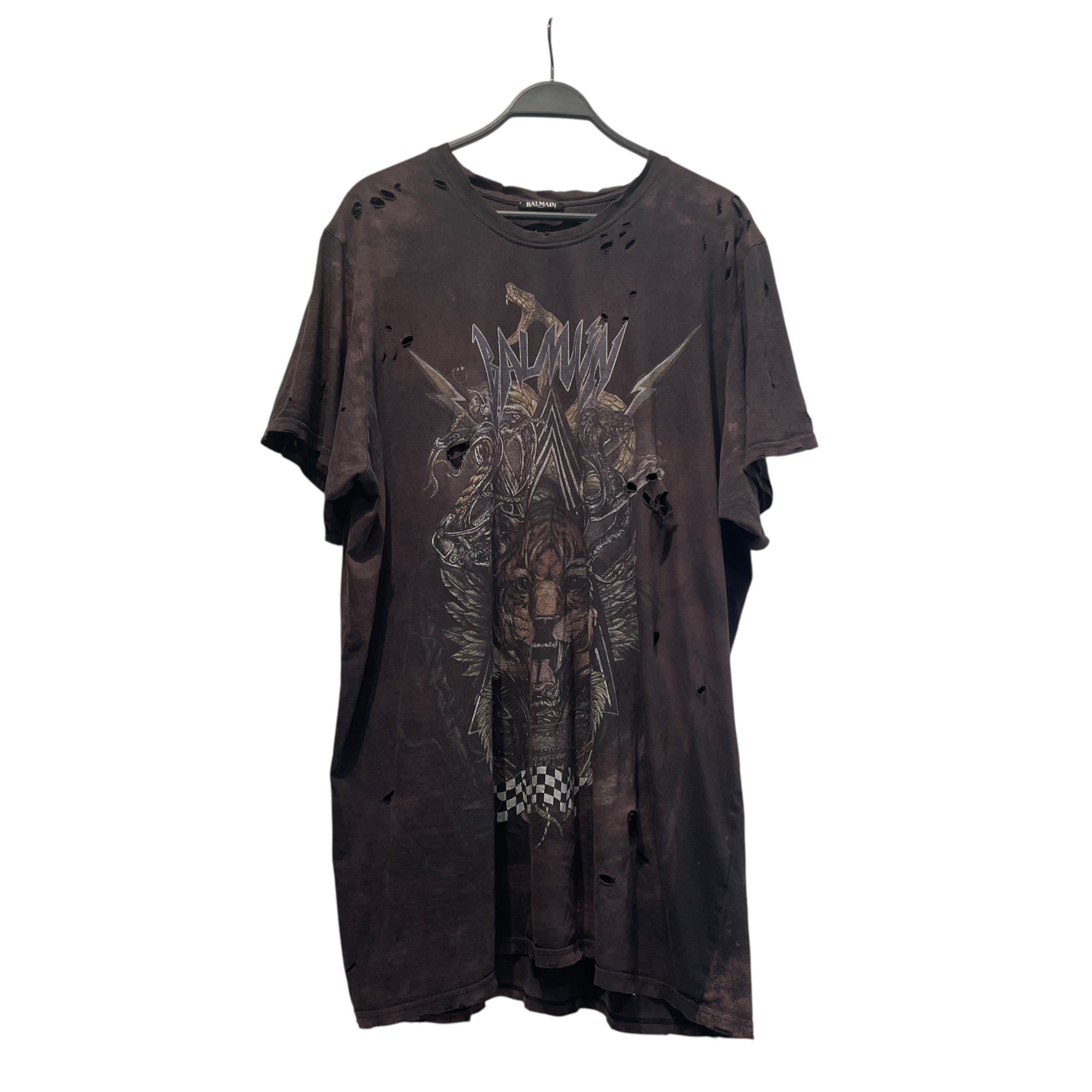 BALMAIN/T-Shirt/Cotton/BLK/Graphic/2017 Tiger Tee view 1