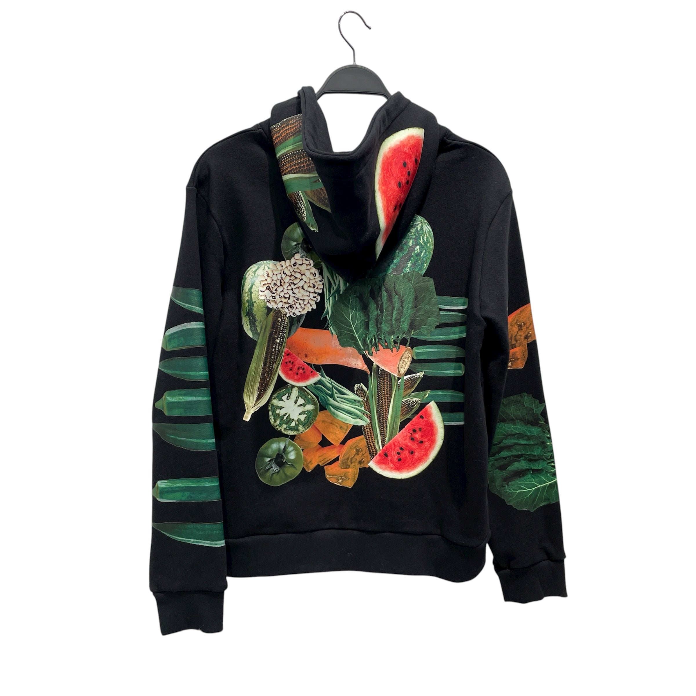 DENIM TEARS/Zip Up Hoodie/M/All Over Print/Cotton/BLK/FRUIT COLLAGE SS24 view 2
