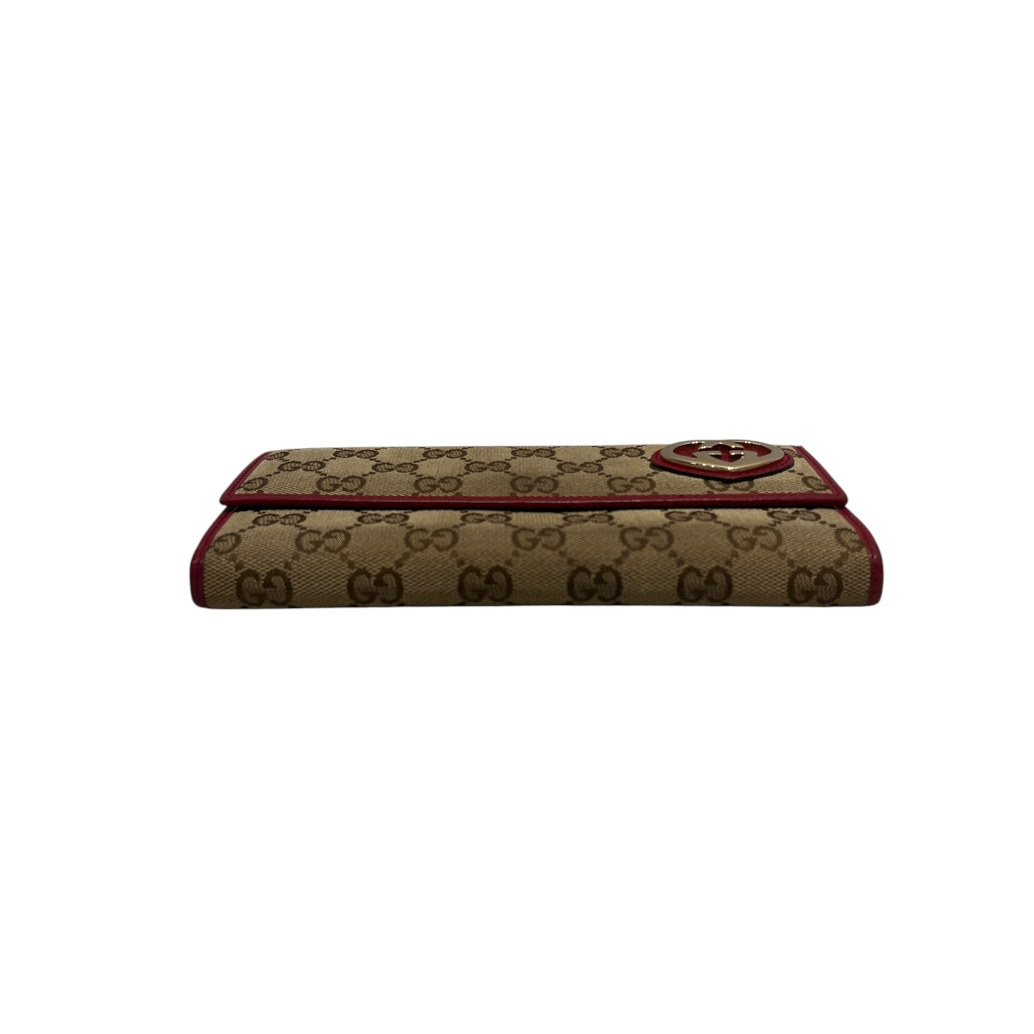 GUCCI/Wallet/Monogram/Leather/RED/heart view 3
