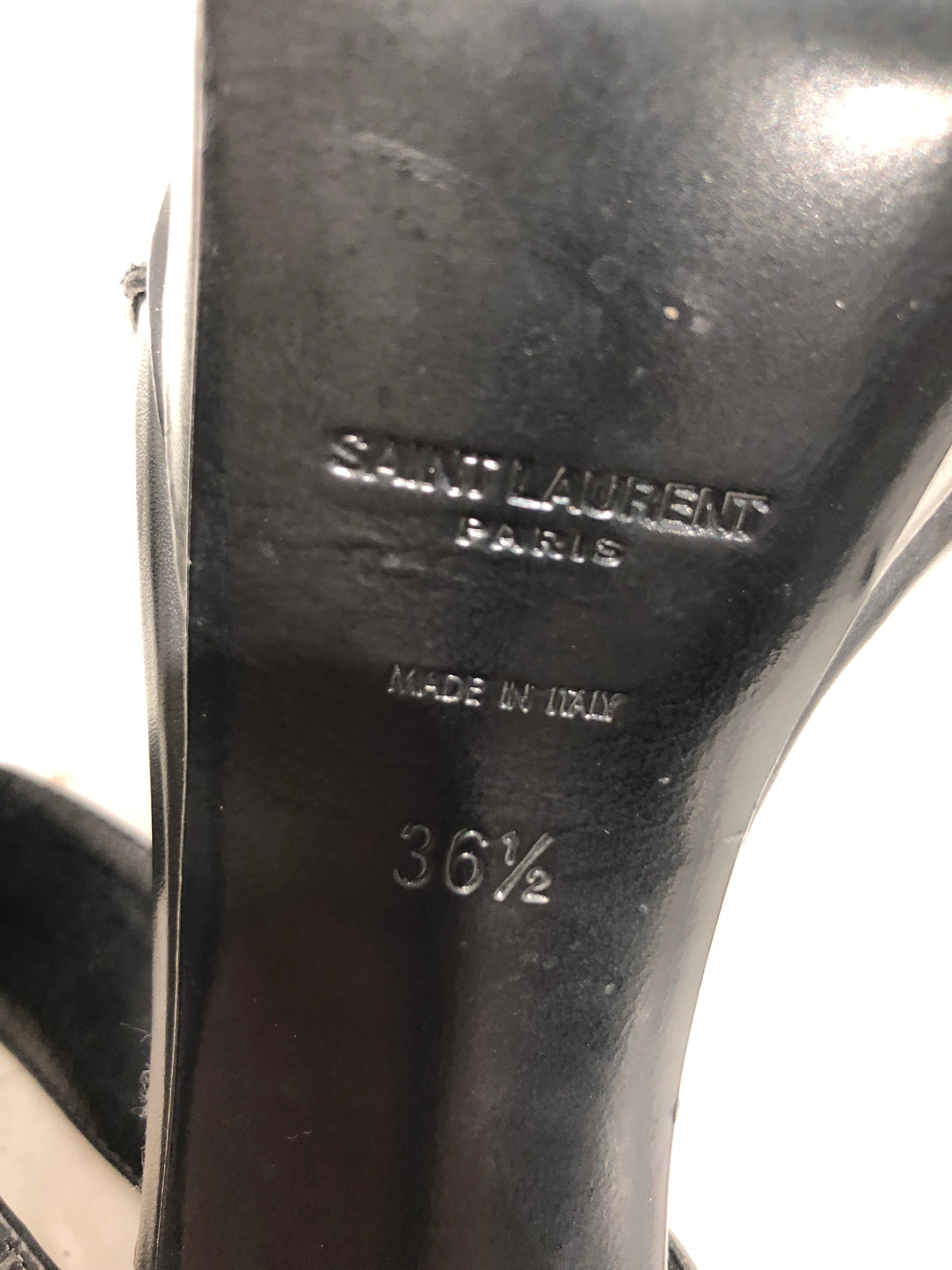 SAINT LAURENT/Heels/EU 36.5/Cotton/BLK/ view 3