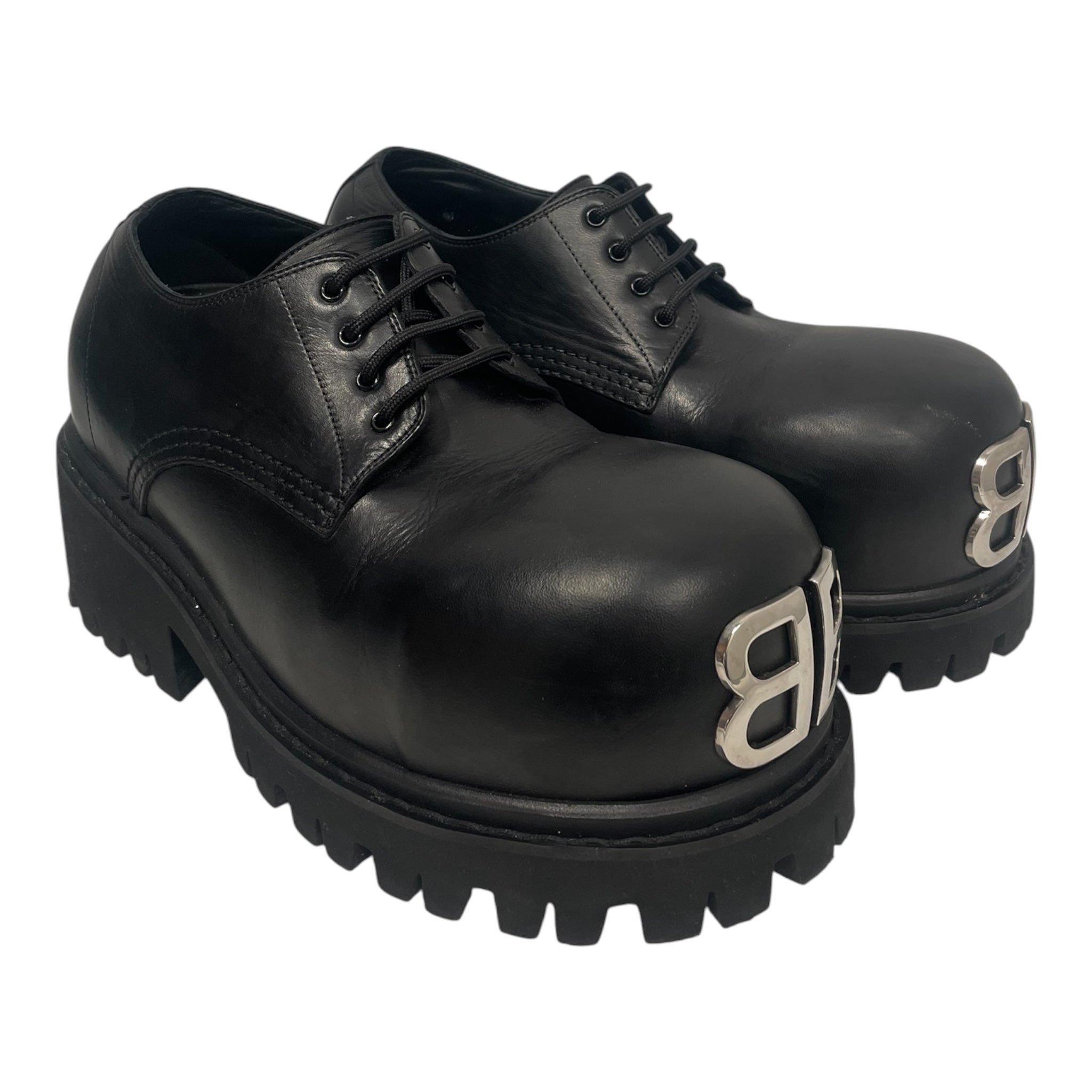 BALENCIAGA/Dress Shoes/EU 42/Leather/BLK/Stomper Derbie BB view 1