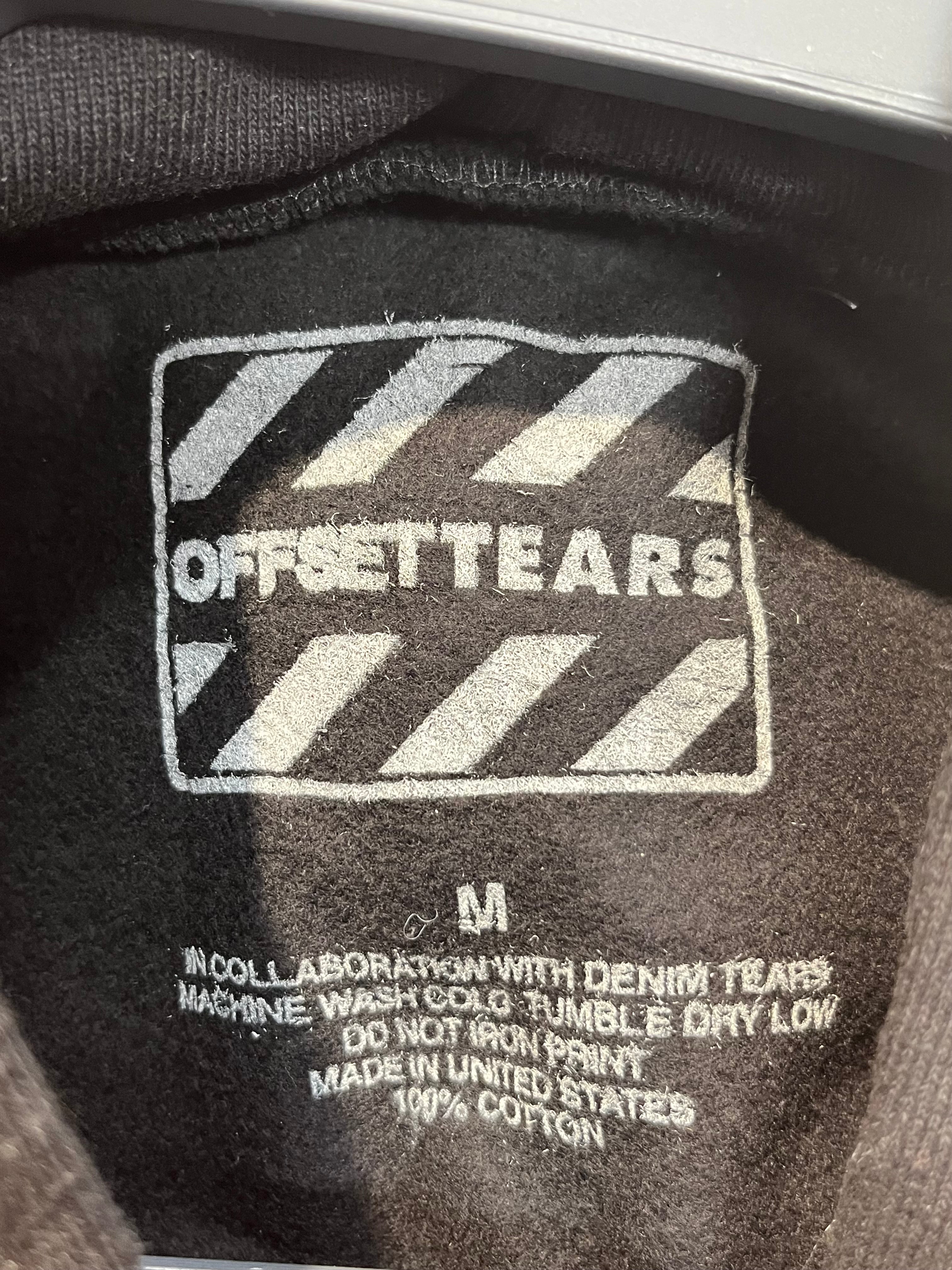 DENIM TEARS/Hoodie/M/All Over Print/Cotton/BLK/OFFSET TEARS RD/YLW WREATH (4) view 3