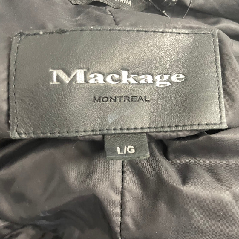 MACKAGE/Puffer Jkt/L/Nylon/BLK/ASYMMETRICAL ZIP