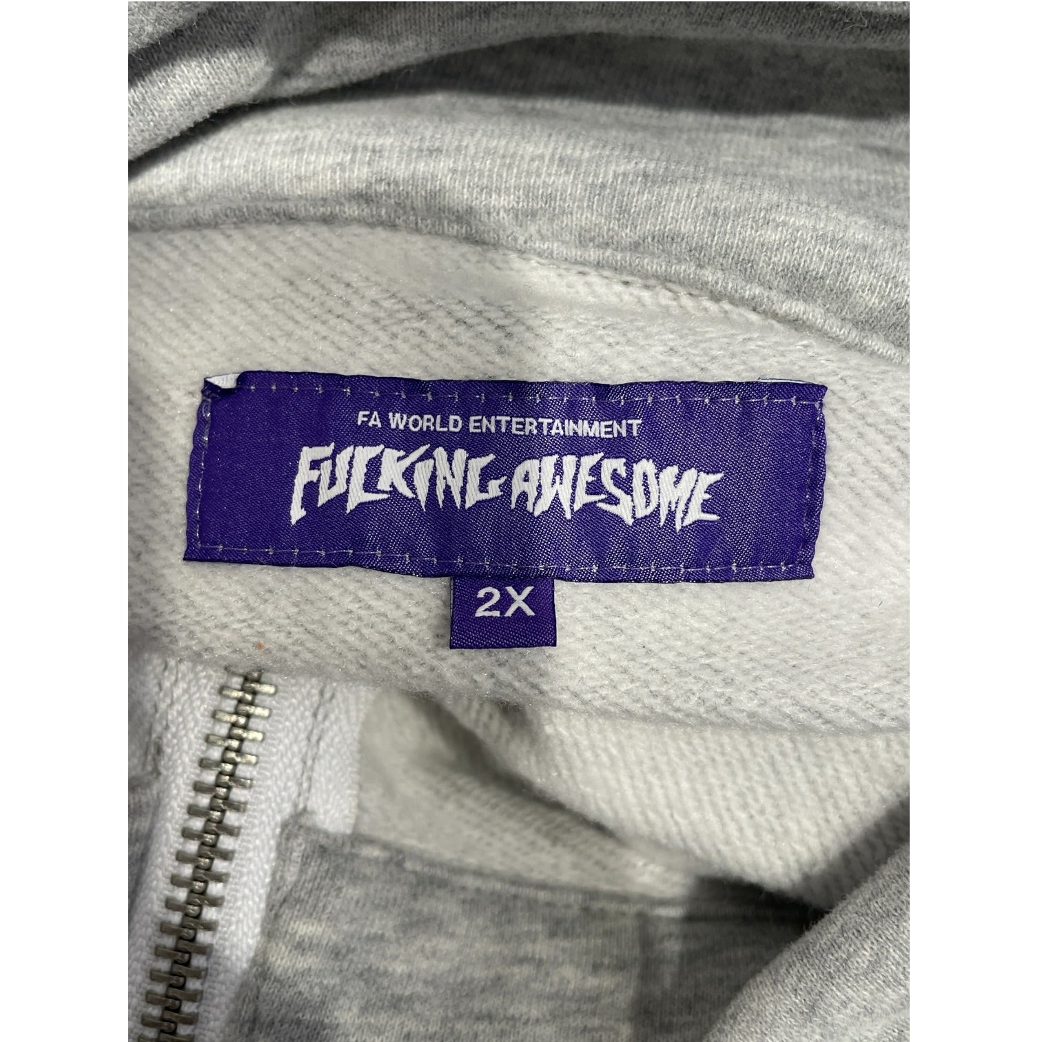 Fucking Awesome/Sweatshirt/XXL/Cotton/GRY/High Neck/FUCKING AWESOME QUARTER ZIP view 3