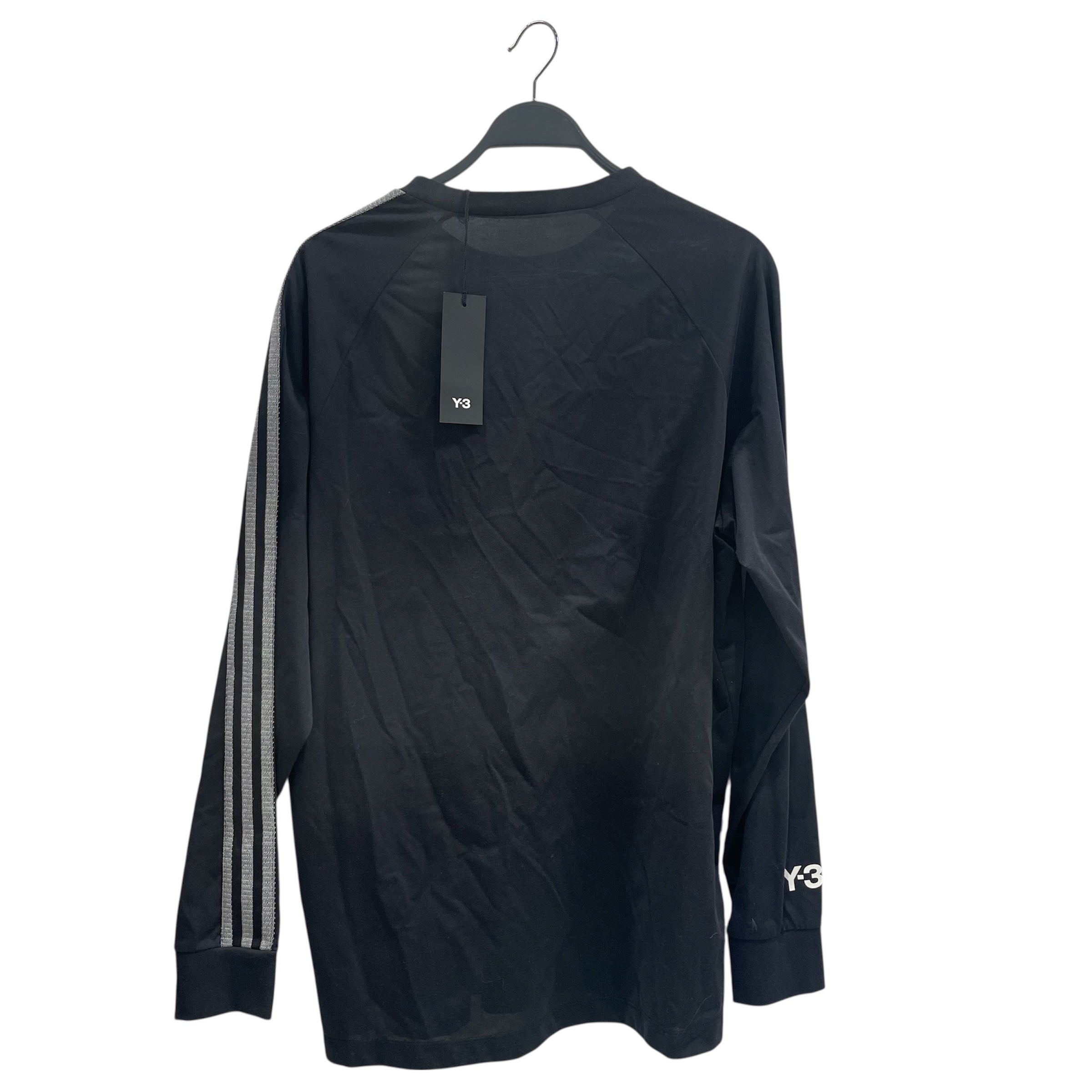 Y-3/LS T-Shirt/M/Cotton/BLK/GREY SLEEVE STRIPE SHIRT view 2