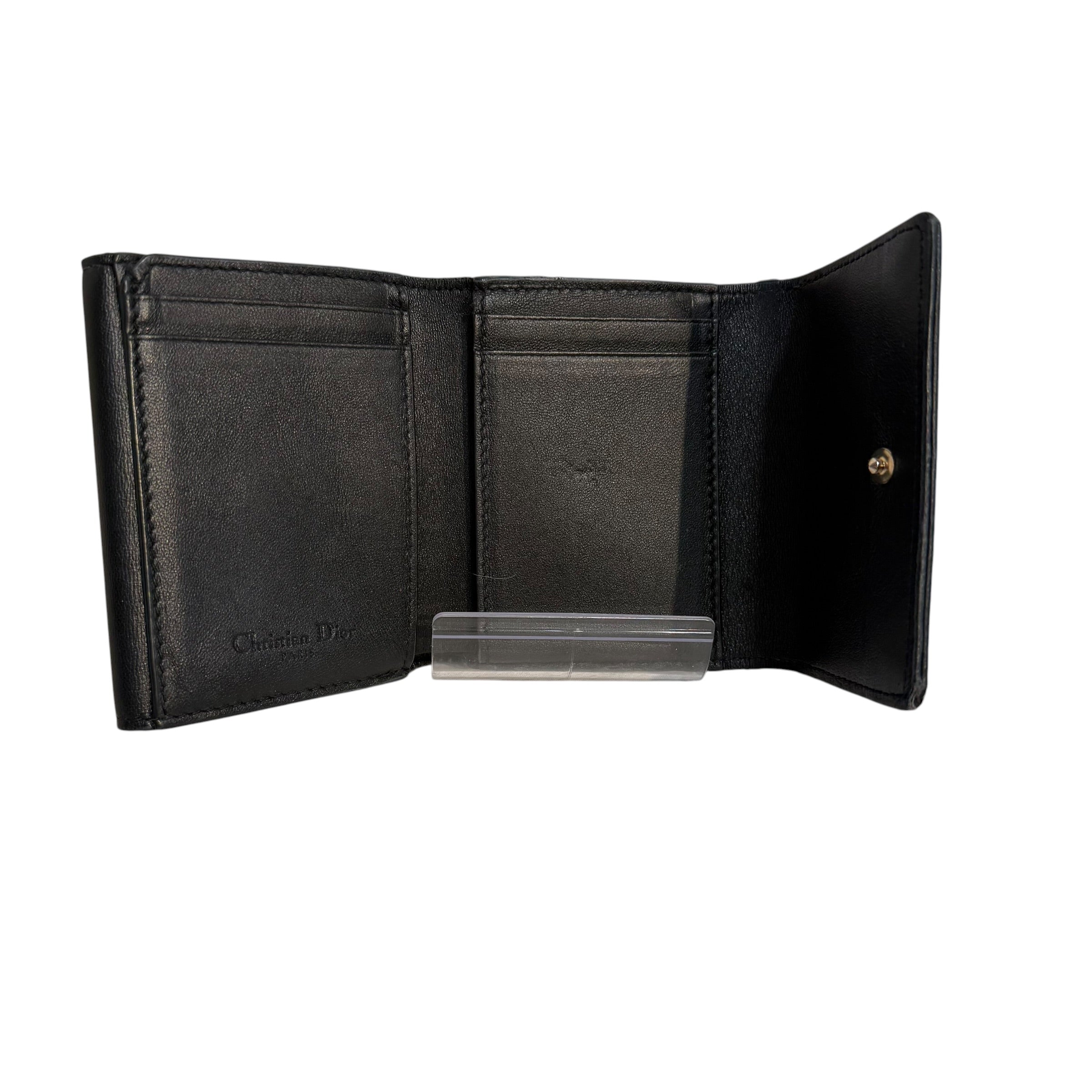 Christian Dior/Wallet/Leather/BLK/L's/Lotus wallet view 3
