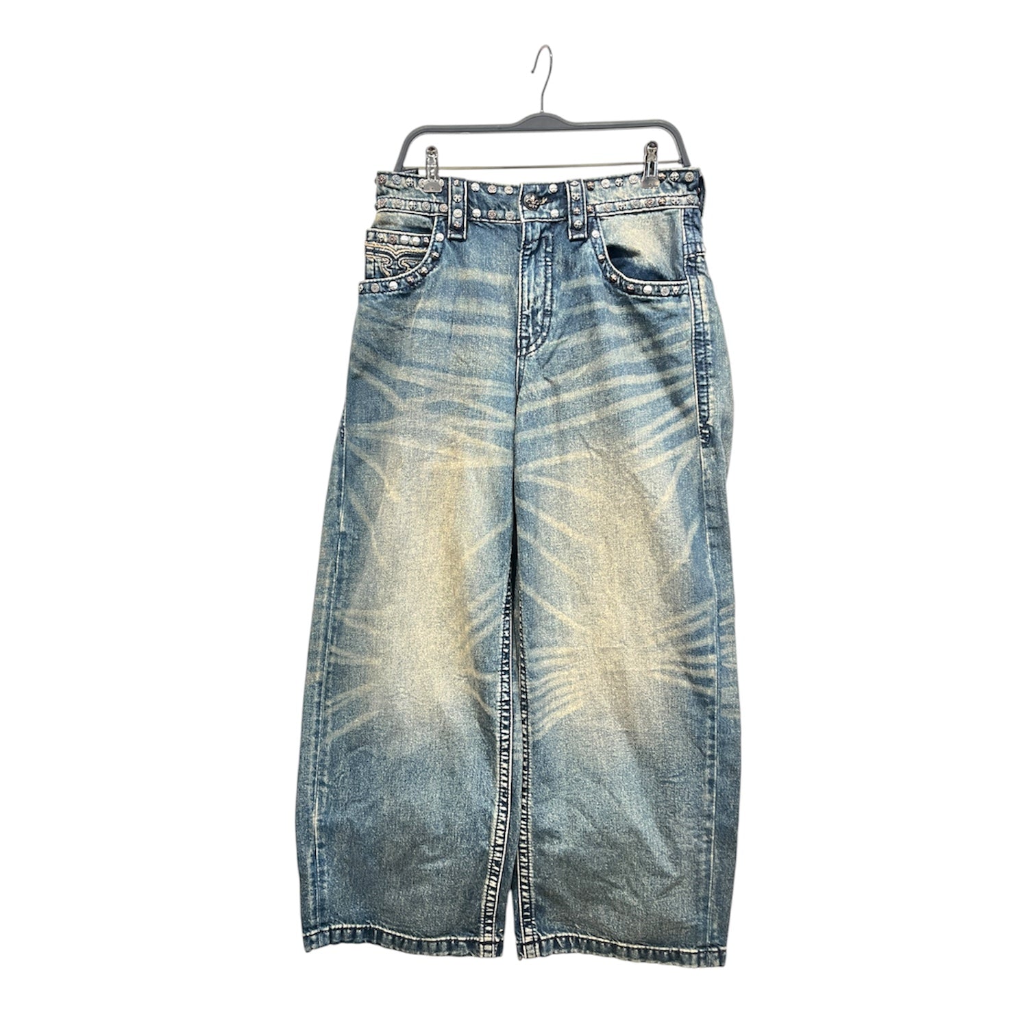 ROCK REVIVAL/JADED LONDON/Pants/32/Denim/BLU/ORANGE STITCHING/STUDS ON WAIS view 1