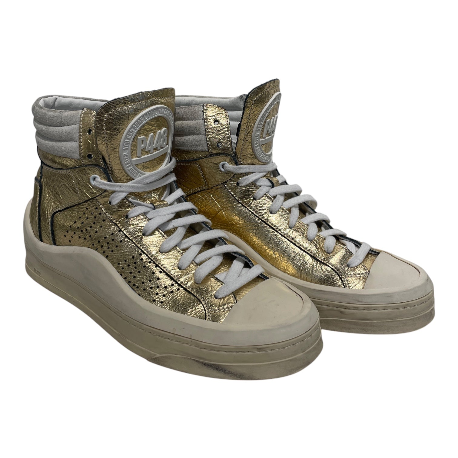 P448/Hi-Sneakers/US 10/GLD/high top view 1