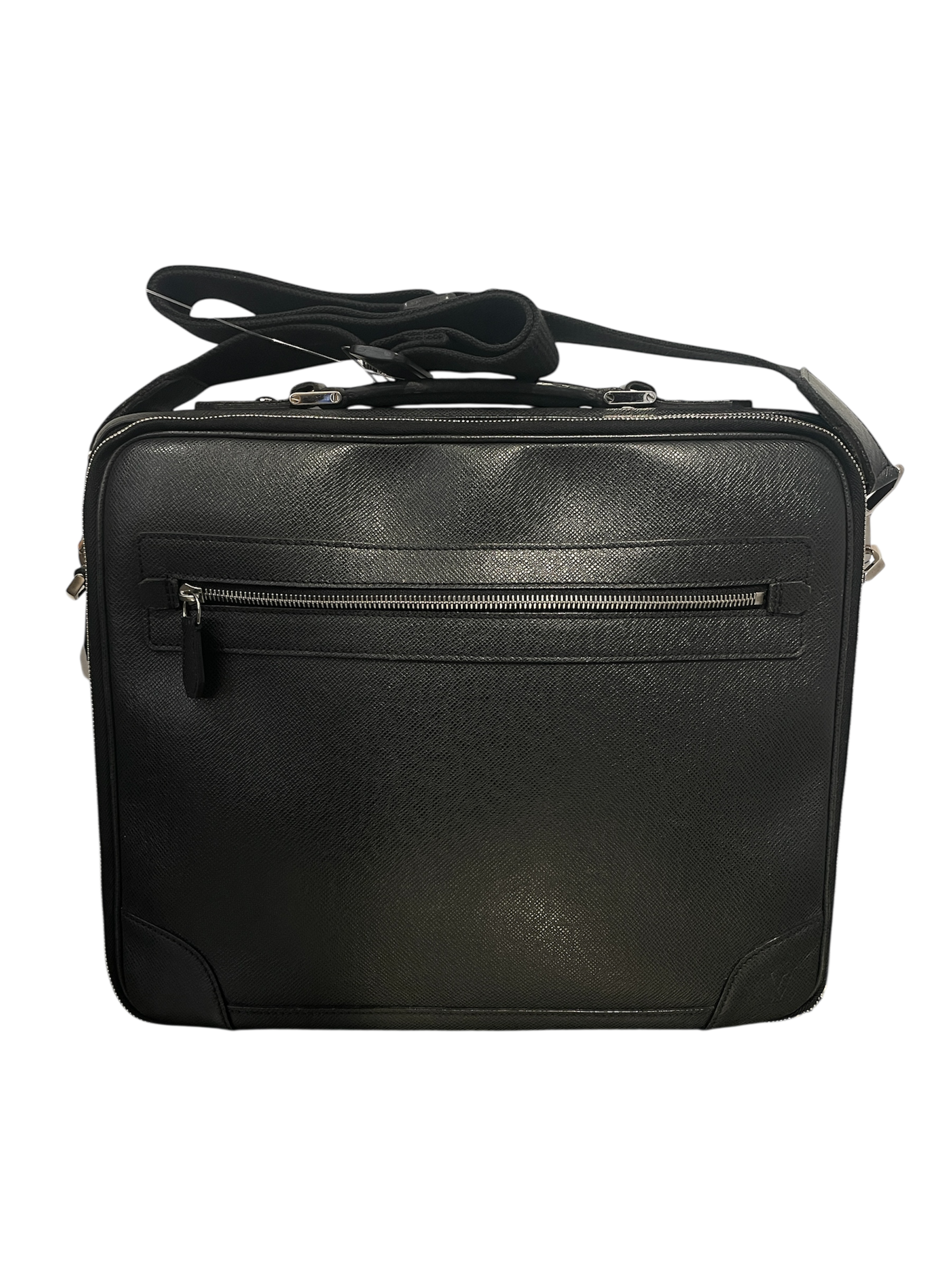LOUIS VUITTON/Briefcase/Leather/BLK/LV BLK BRIEF CASE W STRAP view 3