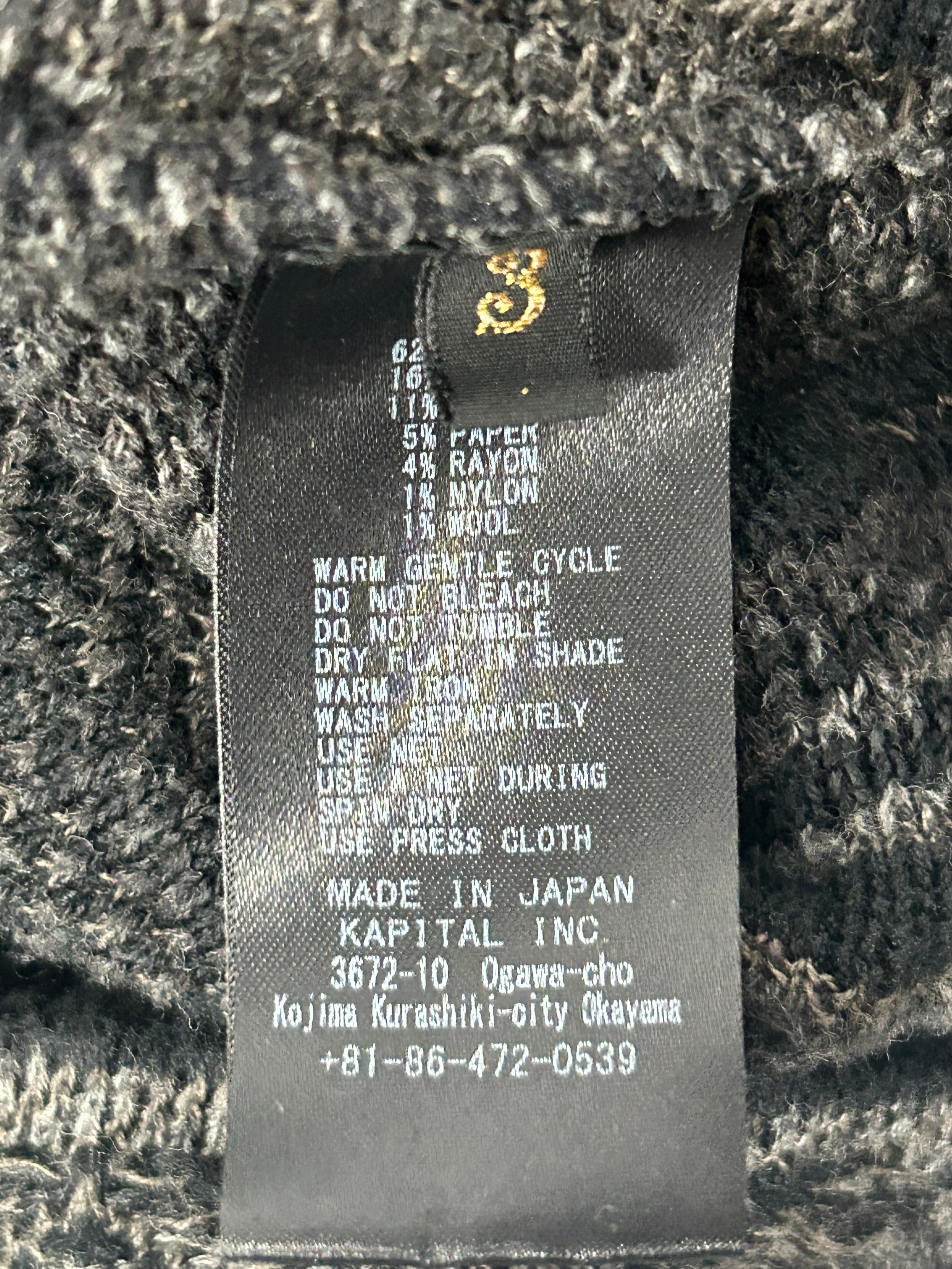 KAPITAL/Sweater/3/All Over Print/Cotton/BLK/GAUGE BORO KNIT GUADY SWEATER view 3