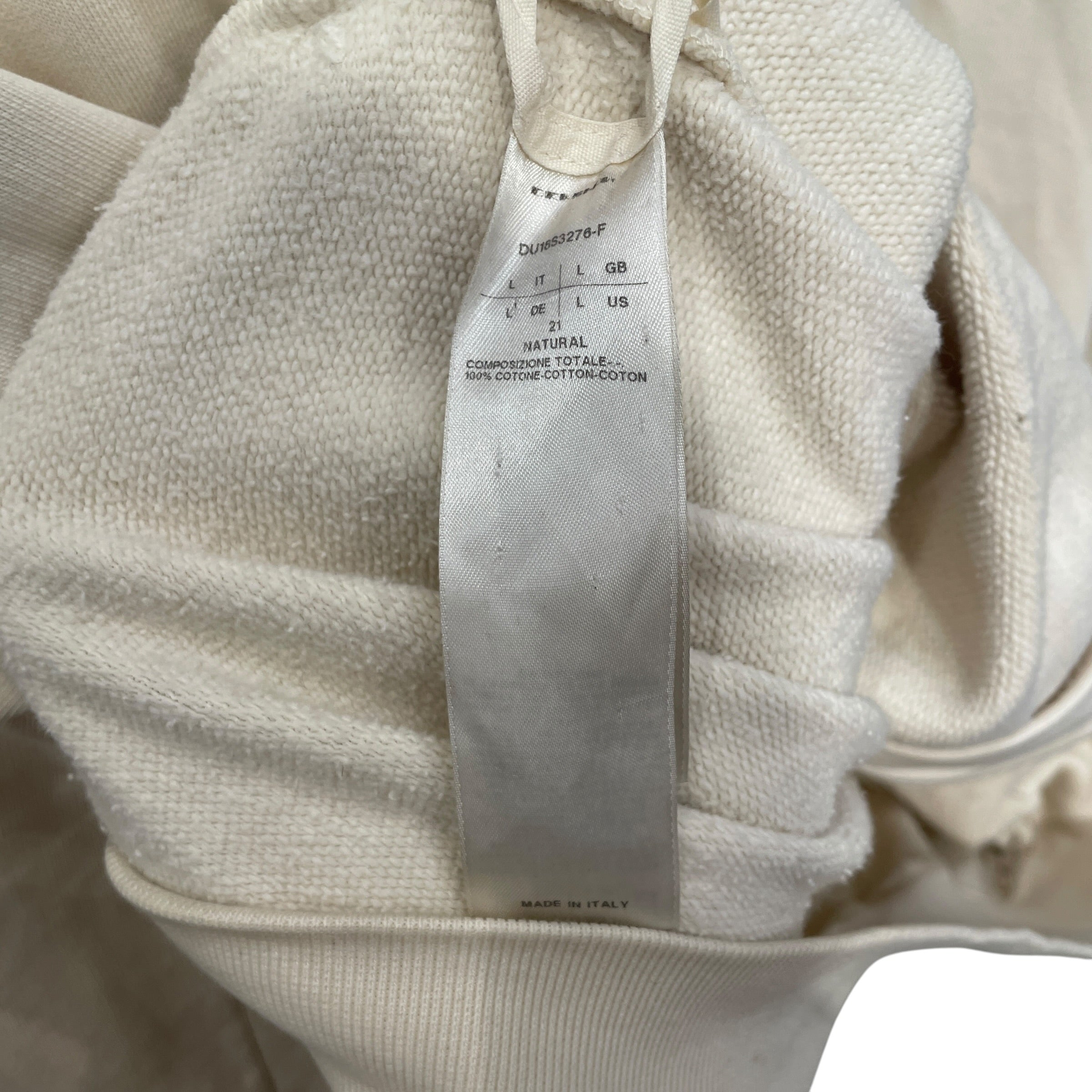 RICK OWENS DRKSHDW/Zip Up Hoodie/L/Cotton/CRM/ZIP UP HOODIE view 4