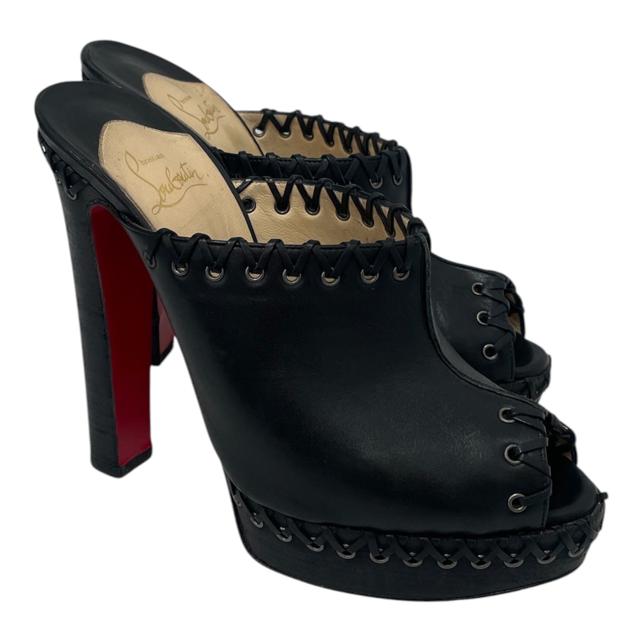 Christian Louboutin/Heels/US 7/Leather/BLK/MULEHEEL view 1