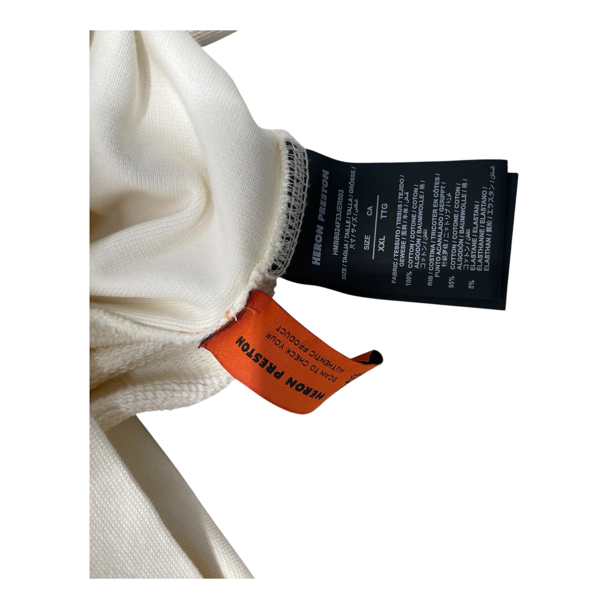 HERON PRESTON/Hoodie/XXL/Cotton/WHT/authentic view 3