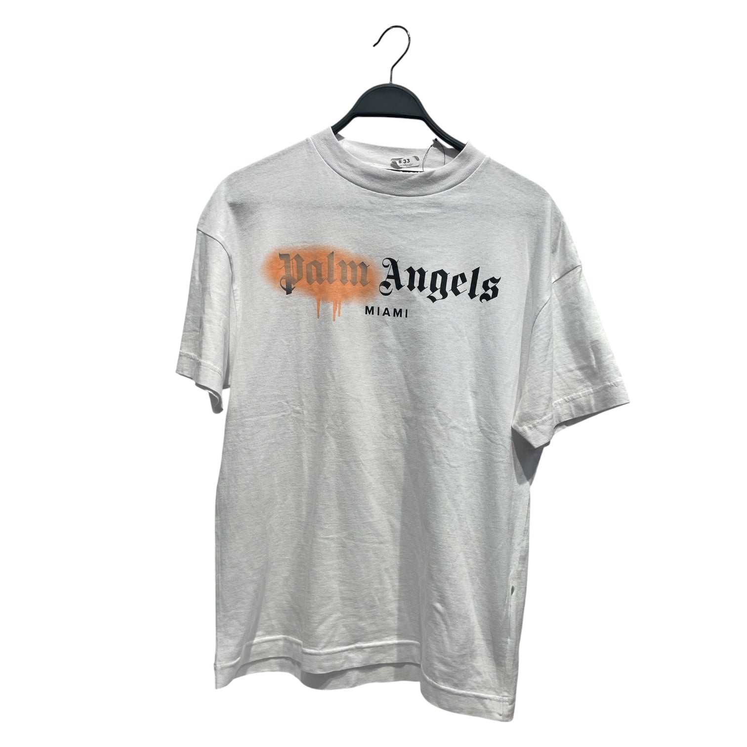 Palm Angels/T-Shirt/S/Cotton/WHT/Raglan Sleeve/Miami Orange Spray view 1