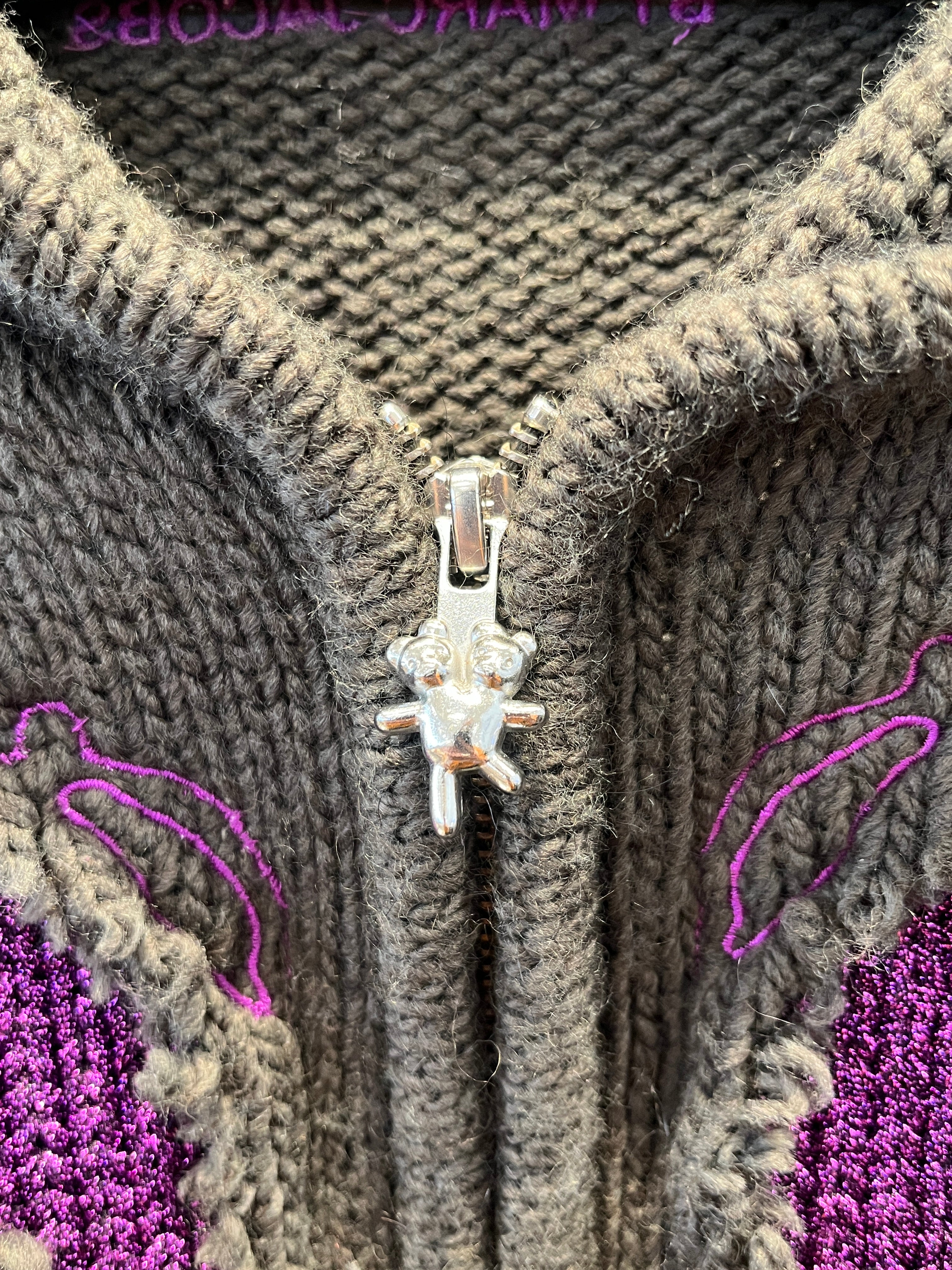 Heaven By Marc Jacobs/Zip Up Hoodie/L/Cotton/GRN/CUTOUPRPSHINYBUTTERFLYKNITZIPU view 5