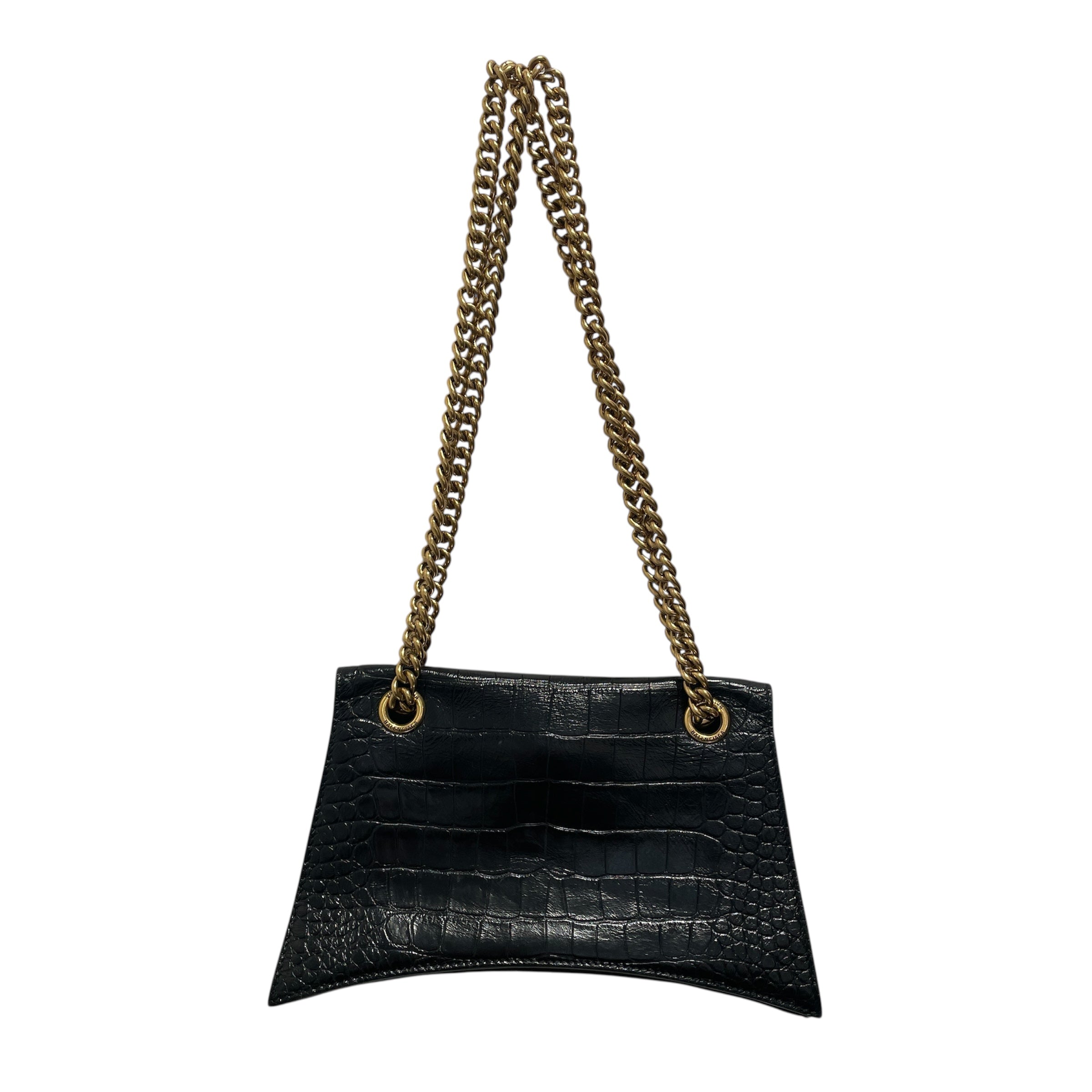 BALENCIAGA/Cross Body Bag/Animal Pattern/Lambskin/BLK/Small Crush Croc-Embossed view 2