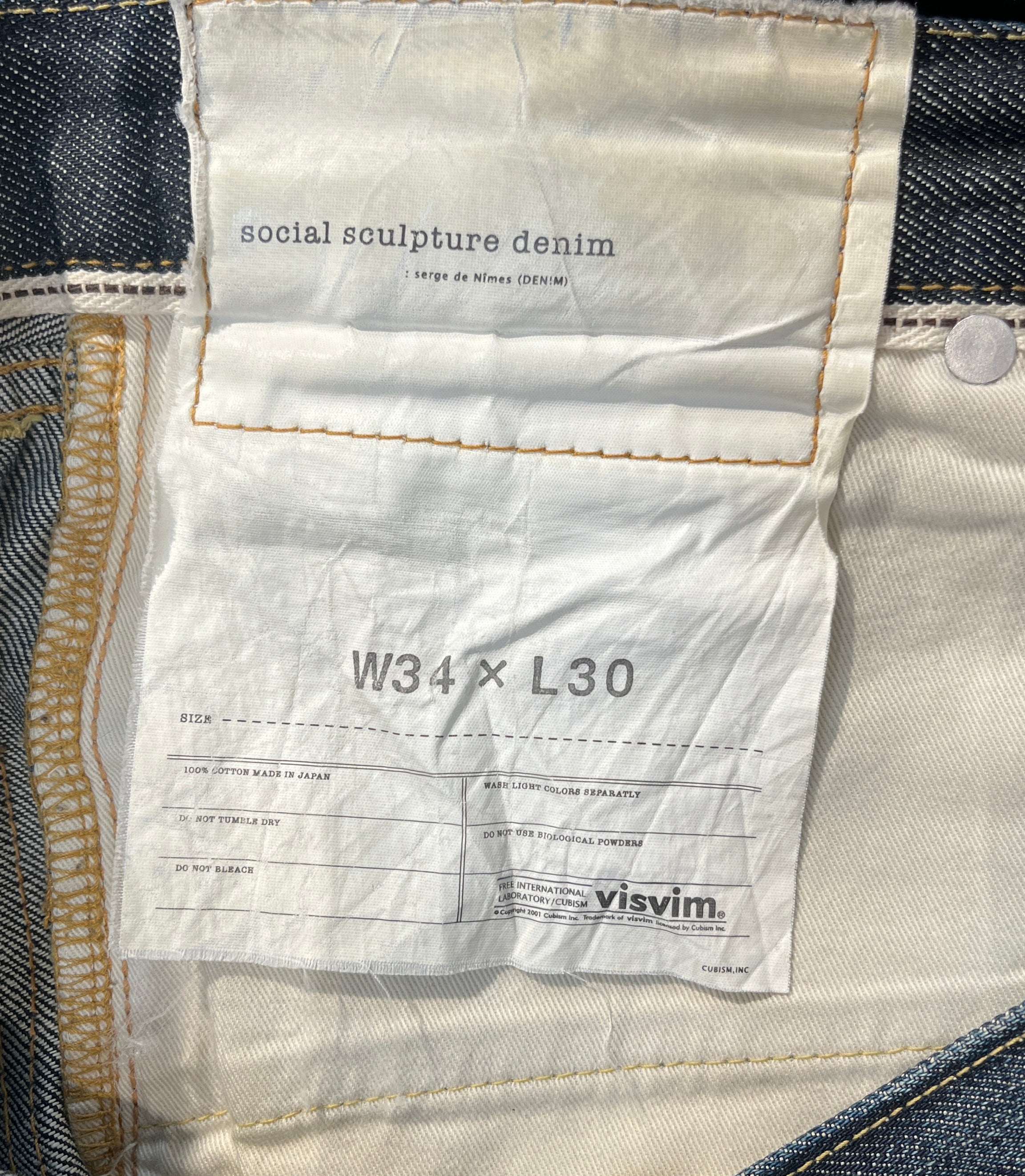 visvim/Pants/34/Denim/IDG/social sculpture denim view 2