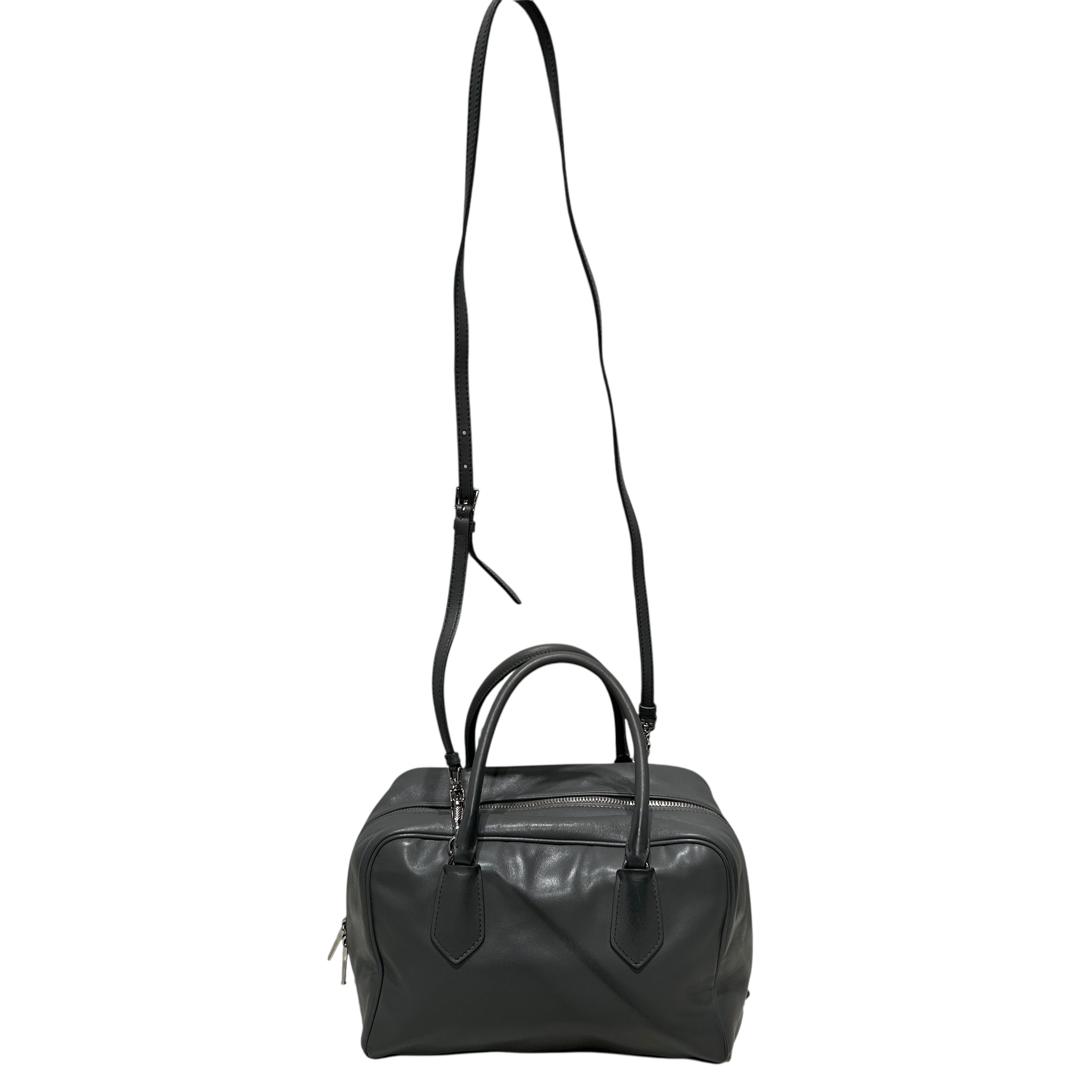 PRADA/Cross Body Bag/Leather/GRY/SOFT CALF LEATHER view 2