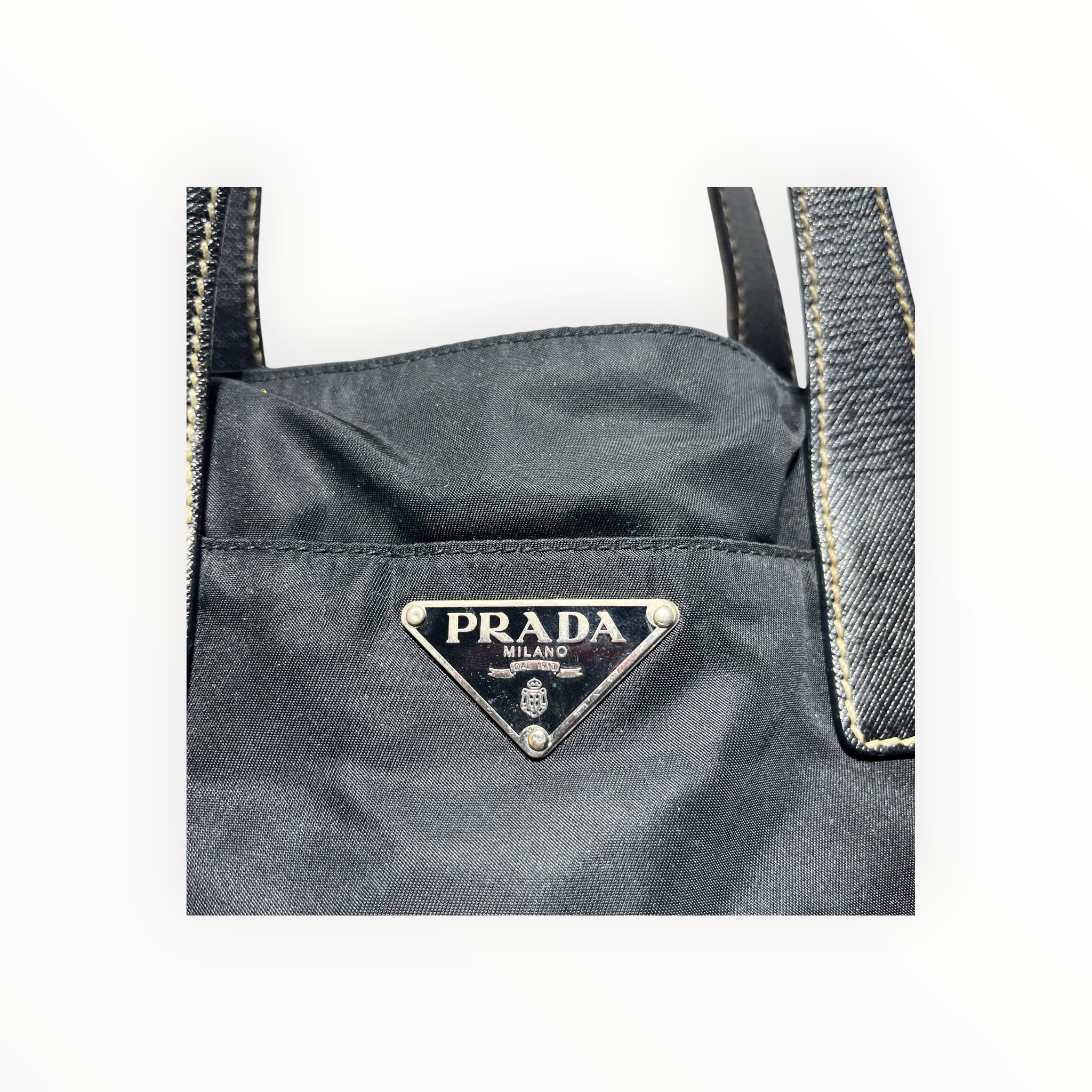 PRADA/Hand Bag/Nylon/BLK/nylon saffiano bag view 3