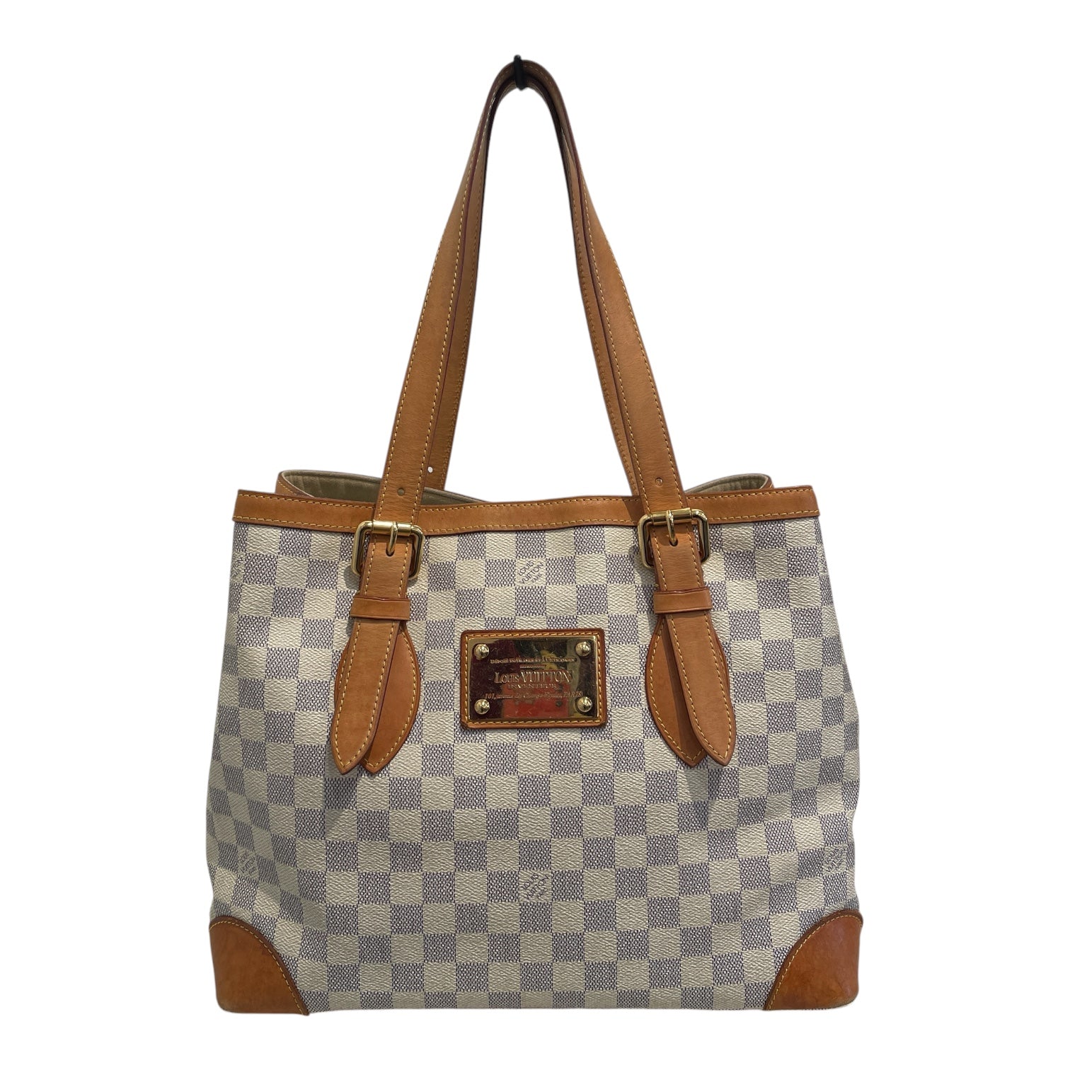 LOUIS VUITTON/Hand Bag/Monogram/Leather/CRM/DAMIER AZUR HAMPSTEAD MM view 1