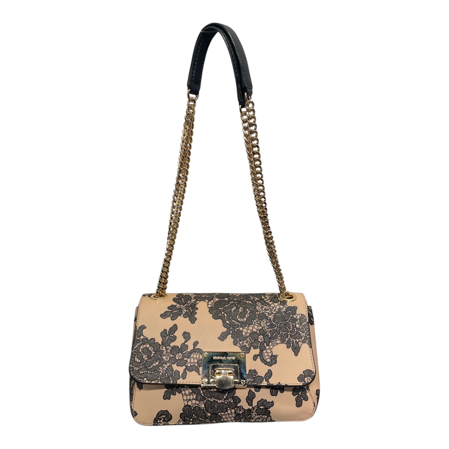 MICHAEL KORS/Cross Body Bag/Floral Pattern/Leather/BEG/