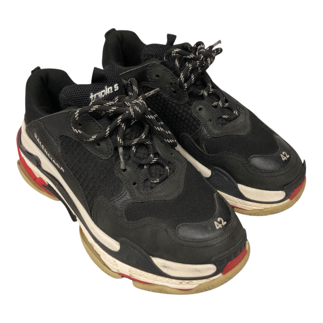 BALENCIAGA/Low-Sneakers/EU 42/BLK/Triple S Black and Red view 1