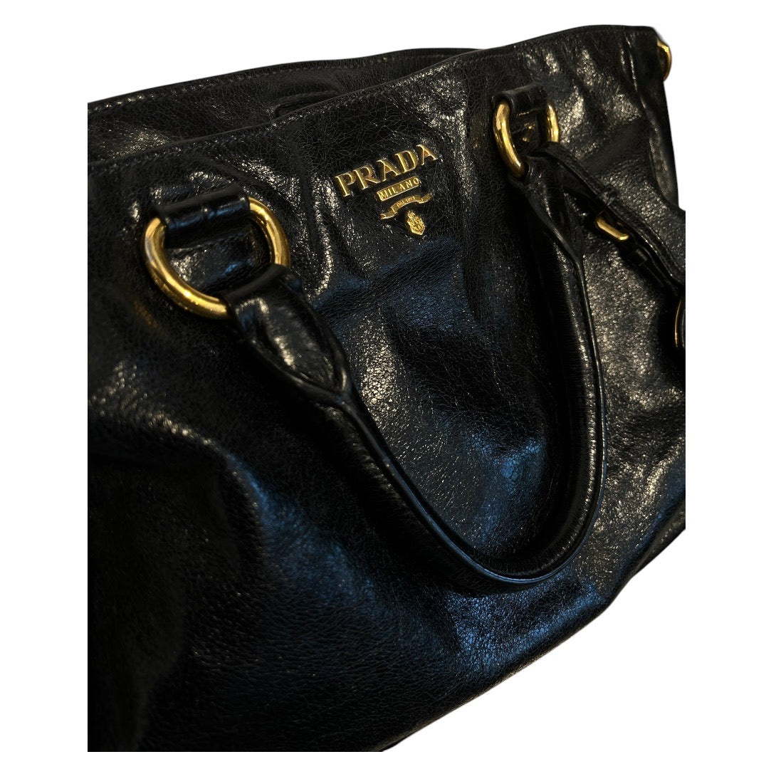 PRADA/Hand Bag/Leather/BLK/194 view 6