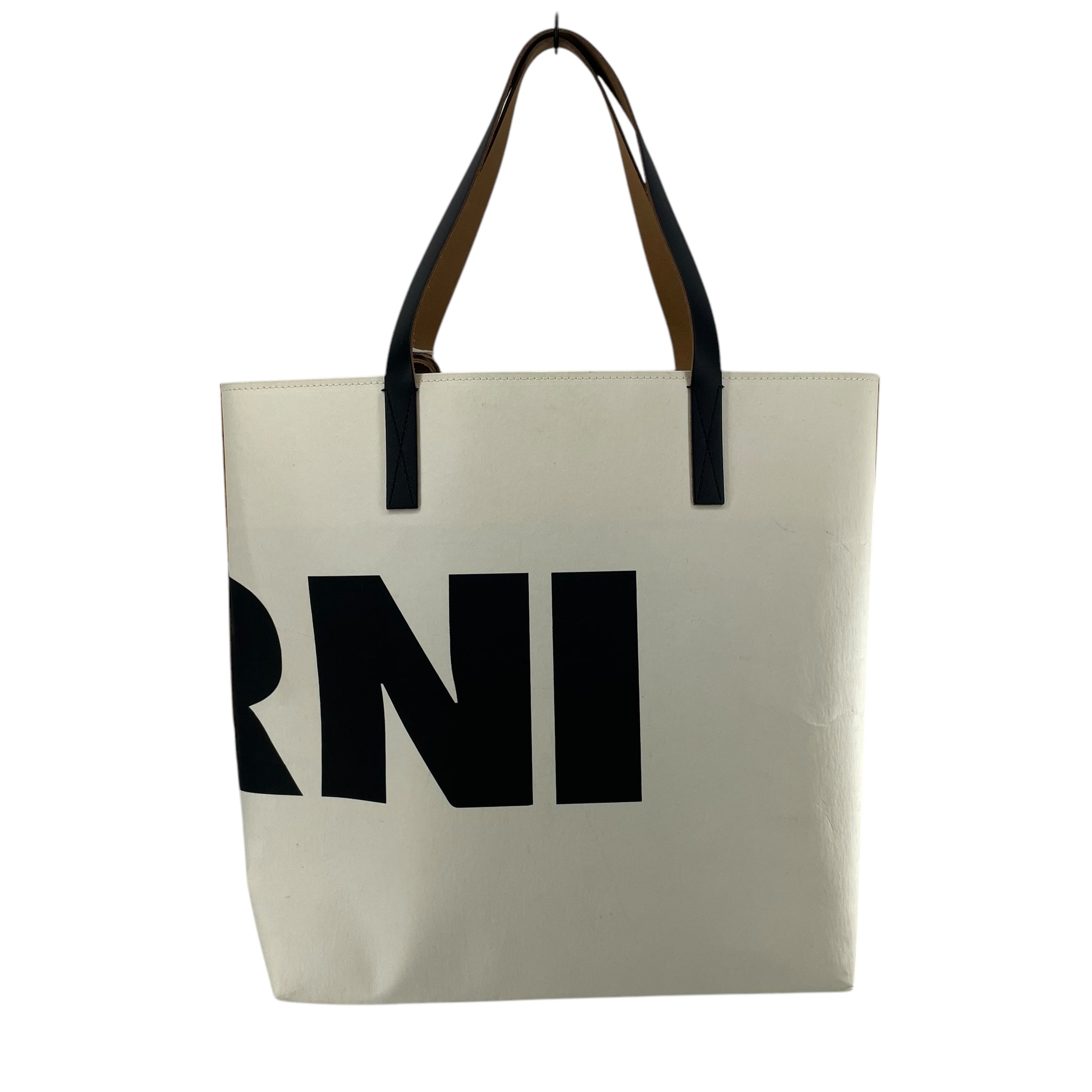 MARNI/Tote Bag/Cotton/WHT/BOLD BLK BRANDING view 2