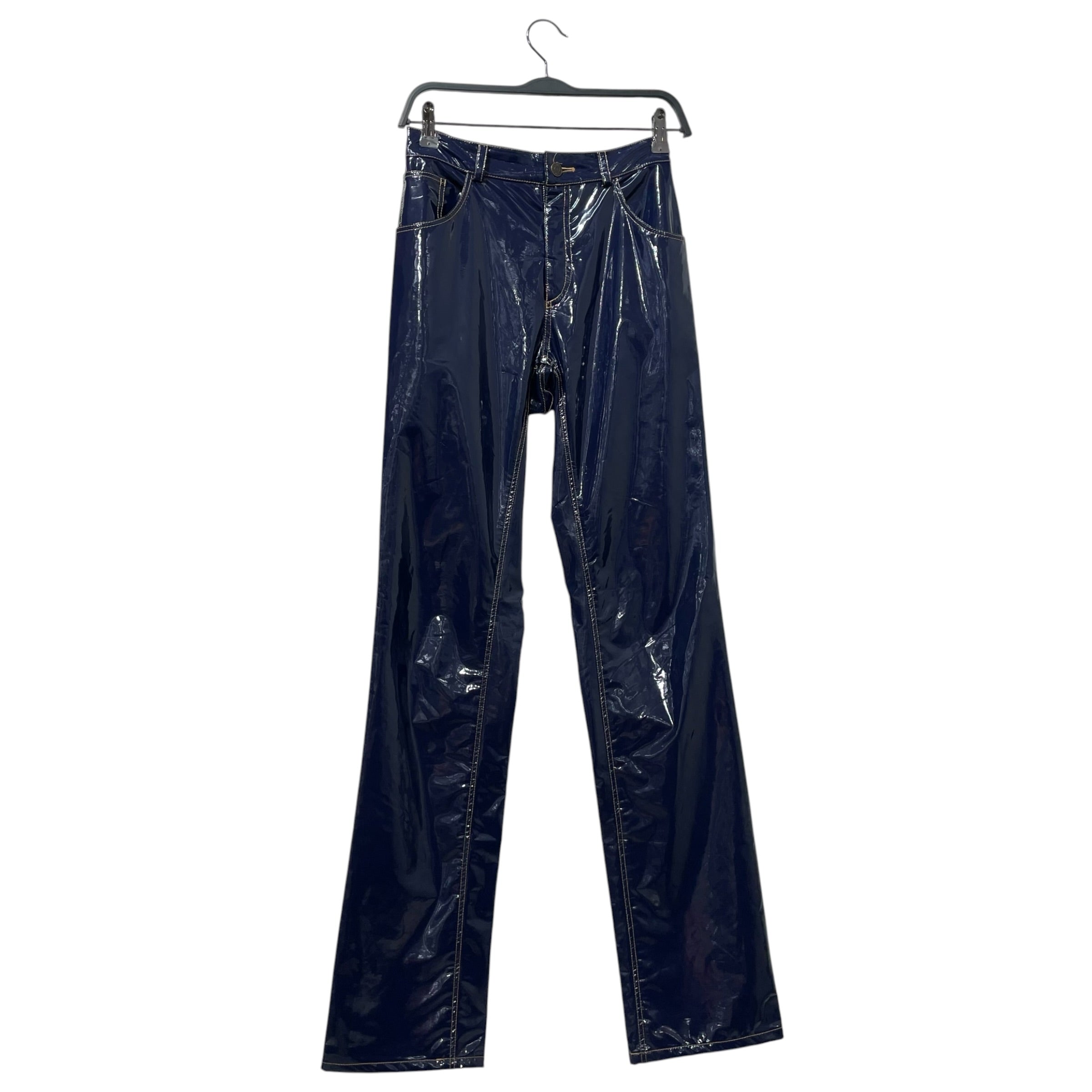 OTTOLINGER/Straight Pants/S/Faux Leather/NVY/ view 1