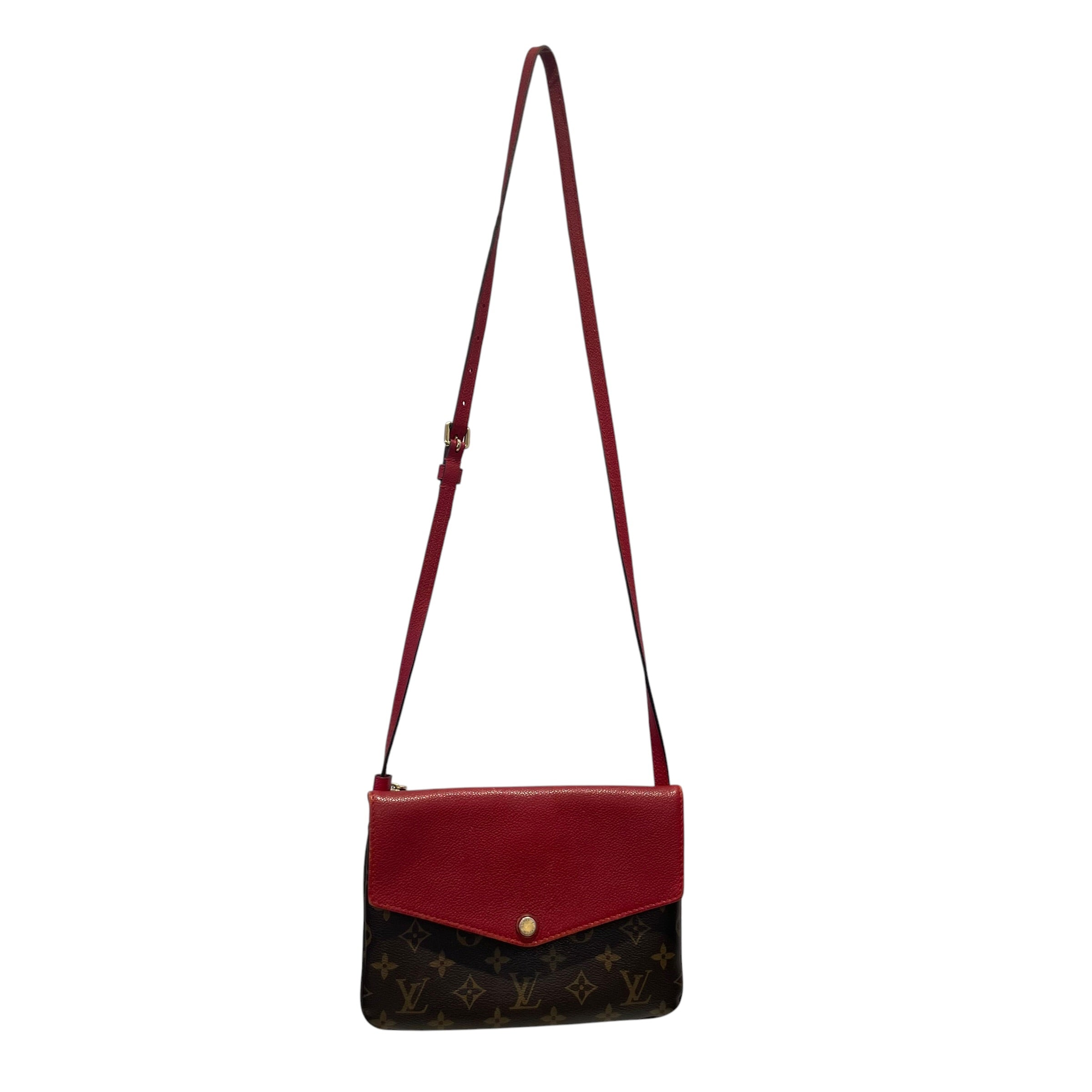 LOUIS VUITTON/Pouch/Monogram/Leather/RED/Monogram Twice Pouchette view 1