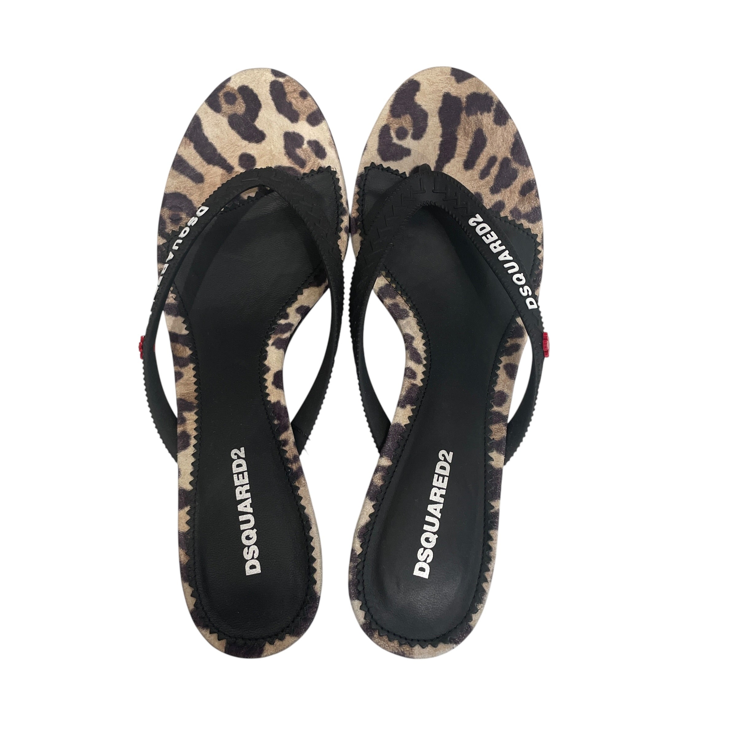 DSQUARED2/Heels/EU 40/Animal Pattern/MLT/LEOPARD KITTEN HEEL FLIP FLOP view 4
