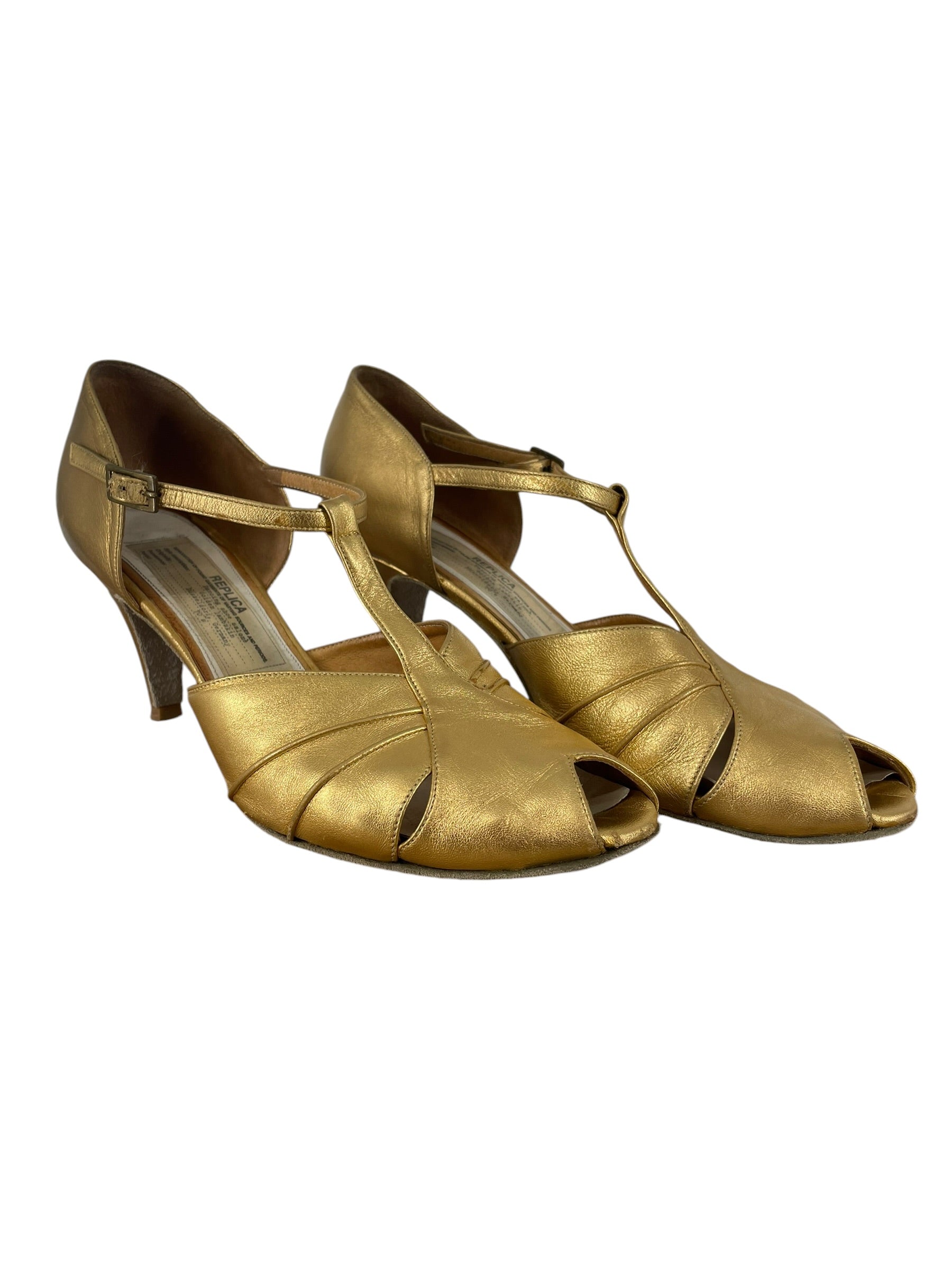 Maison Margiela/Heels/EU 41/Leather/GLD/DANCING SHOE SALOME view 1
