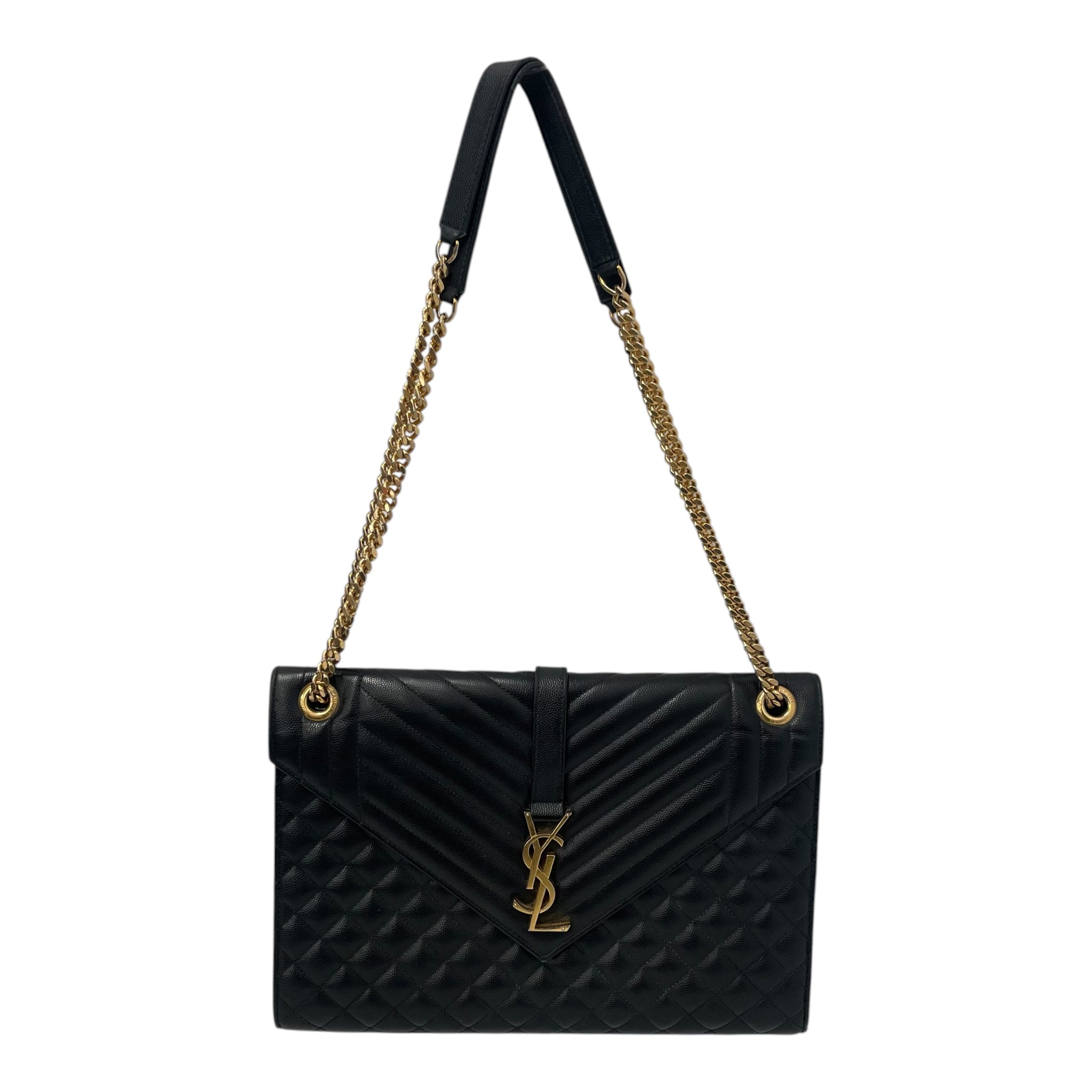 YVES SAINT LAURENT/Bag/Leather/BLK/Envelope crossbody bag view 1