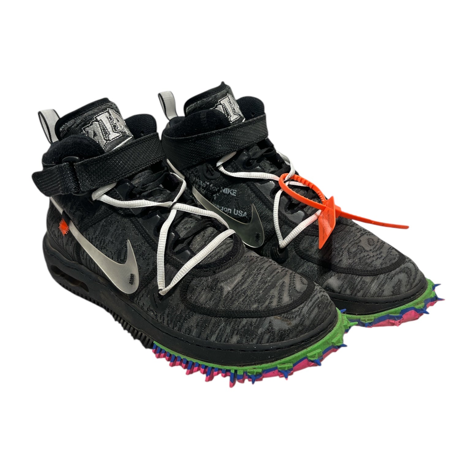 OFF-WHITE/NIKE/Hi-Sneakers/US 13/Nylon/BLK/AIR FORCE 1 MID SP view 1
