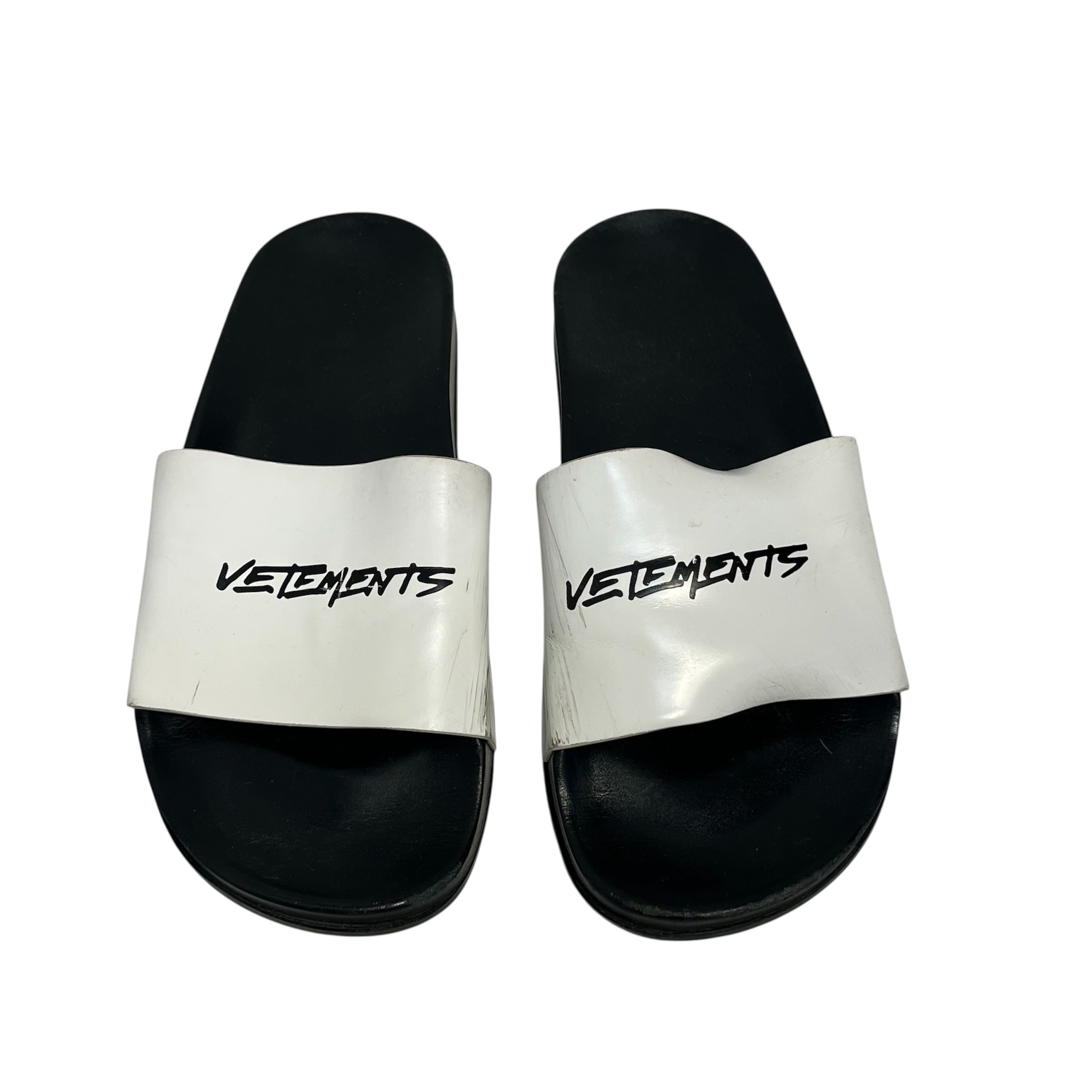VETEMENTS/Sandals/EU 38/WHT/LOGO SLIDES view 2