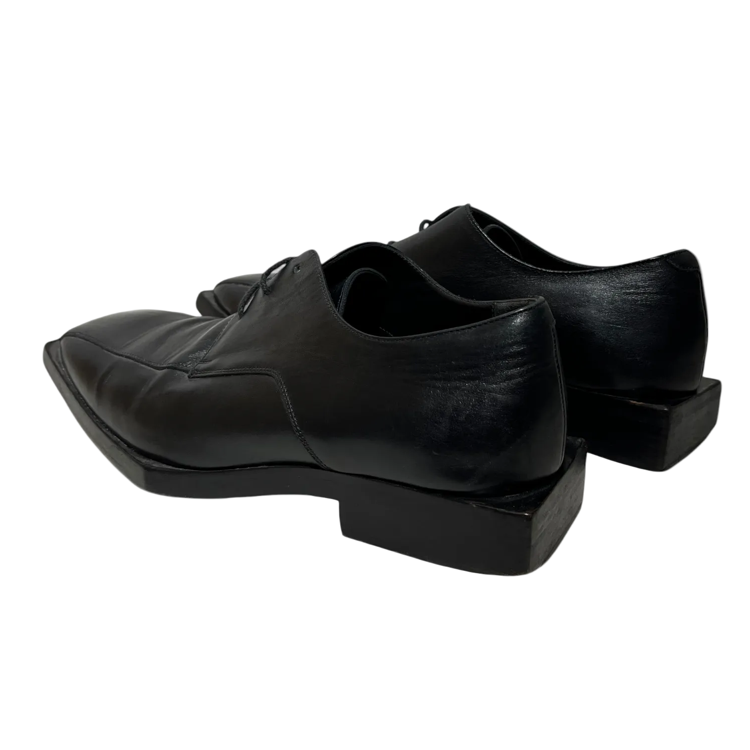 BALENCIAGA/Dress Shoes/US 7/Leather/BLK/Square Heel Loafers view 2