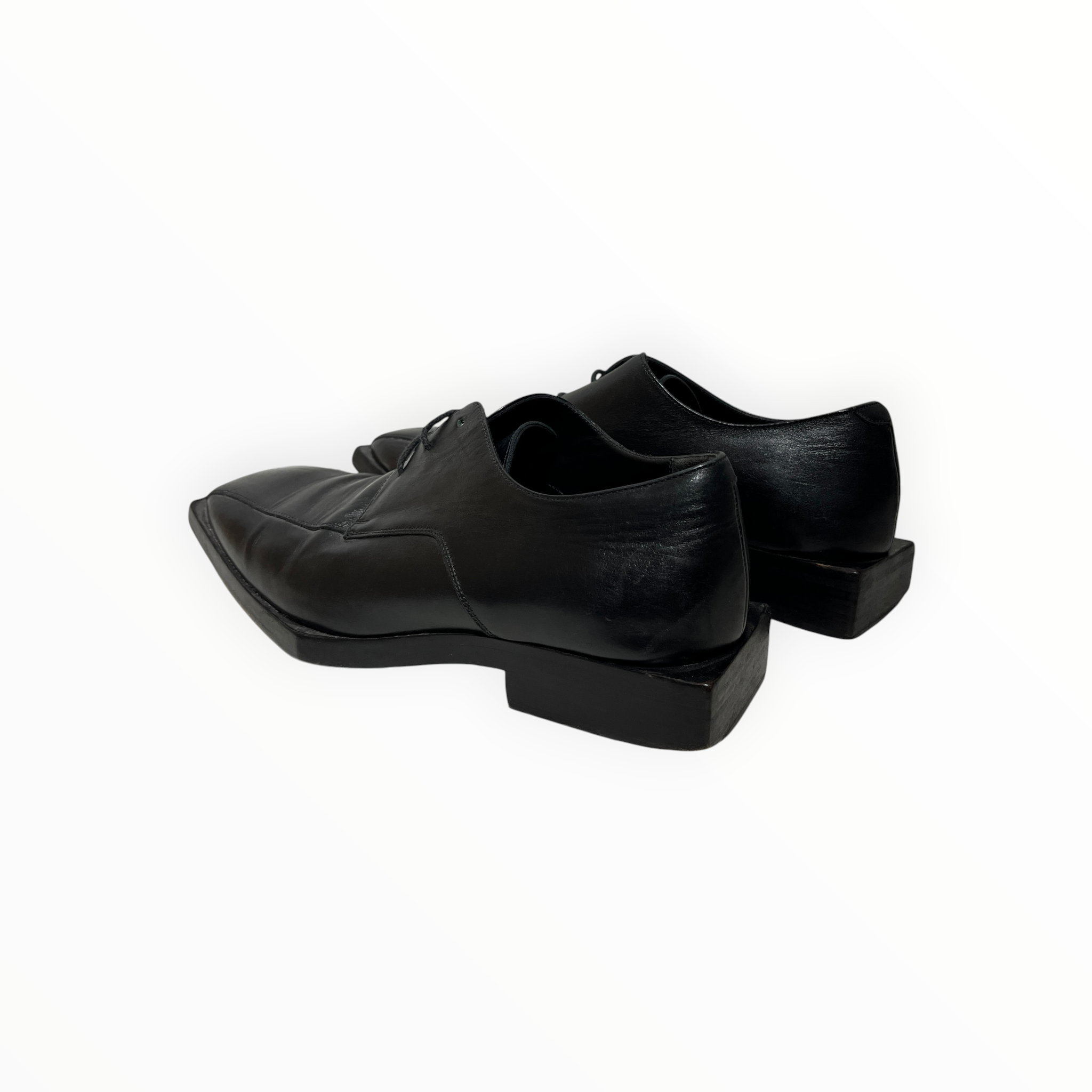 BALENCIAGA/Dress Shoes/US 7/Leather/BLK/Square Heel Loafers view 2