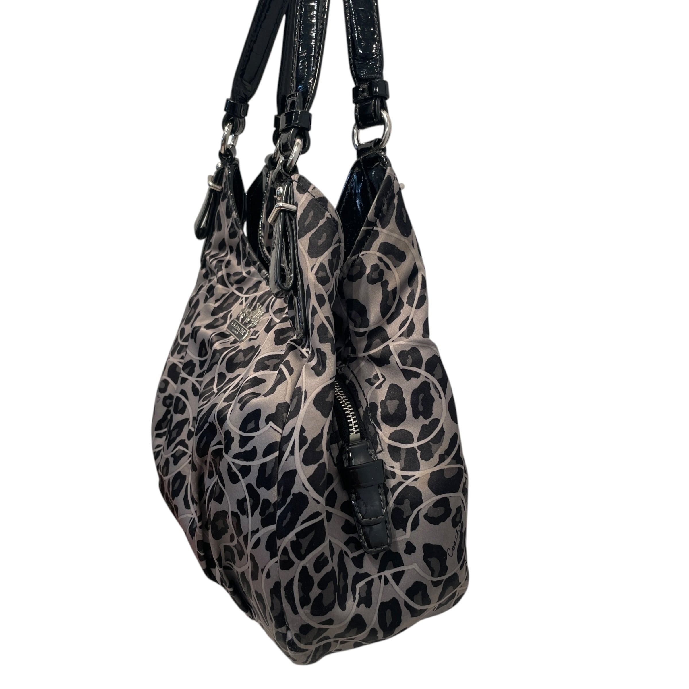COACH/Hand Bag/Animal Pattern/Polyester/GRY/Madison Maggie 3 Compartment view 3