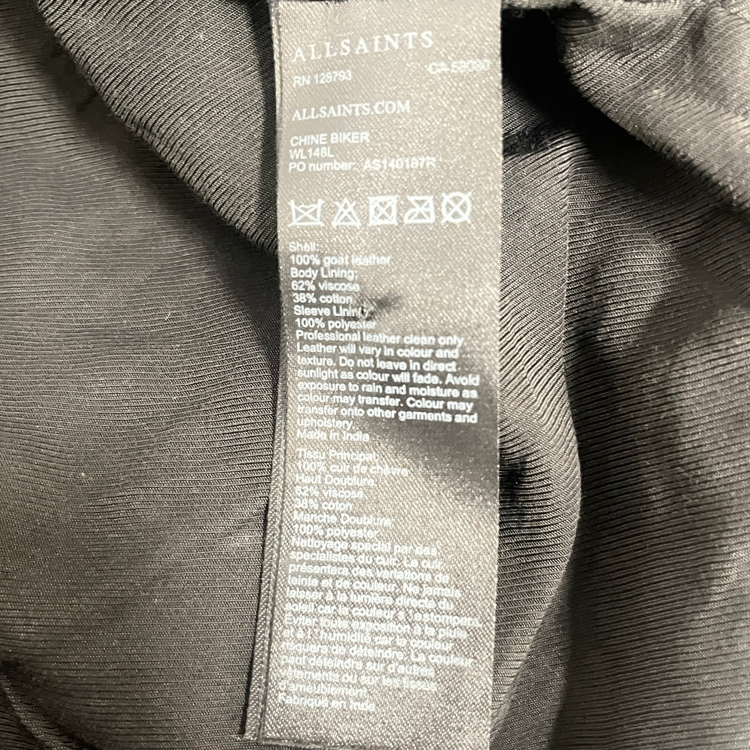 ALLSAINTS/Leather Jkt/4/Leather/GRY/CROPPED view 4