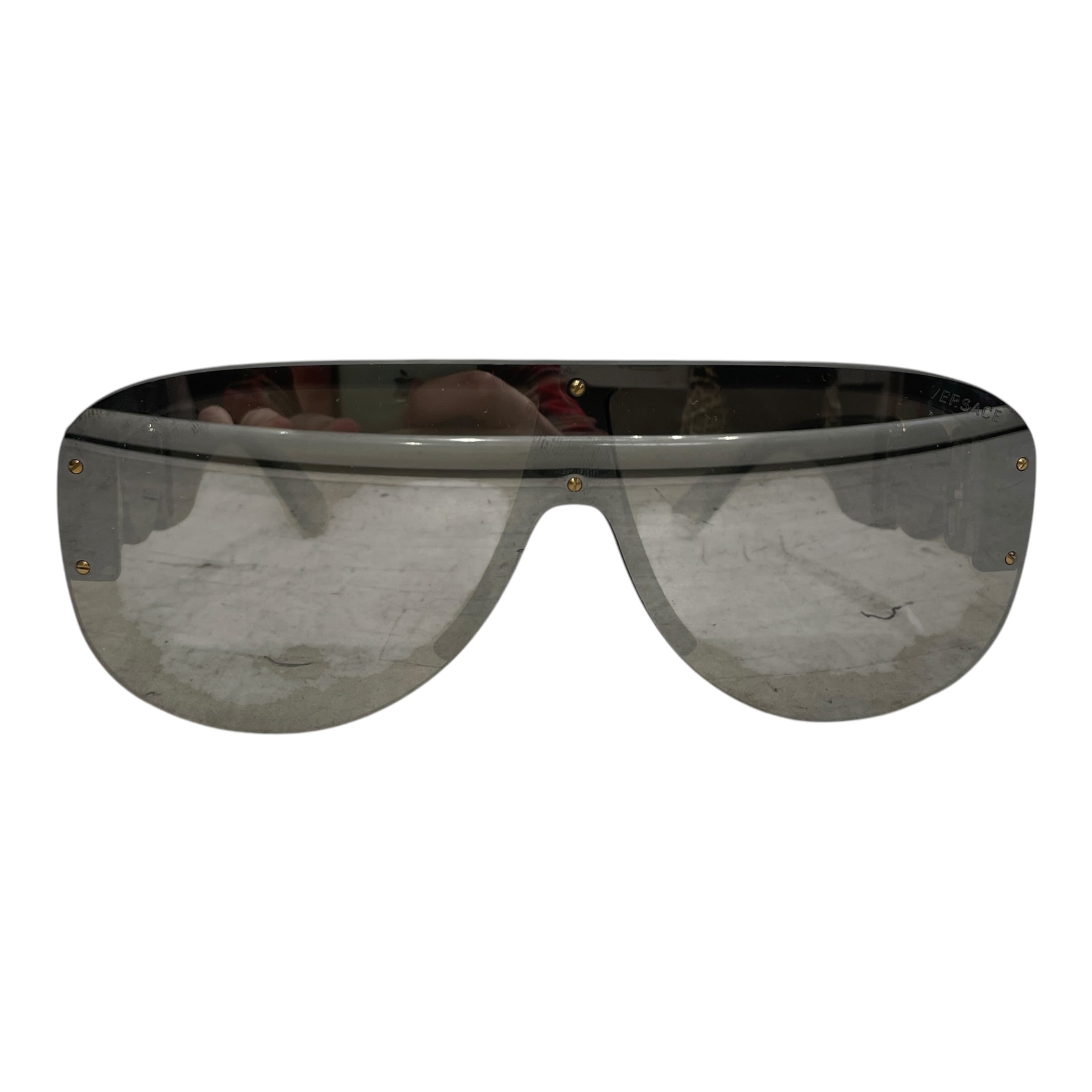 VERSACE/Sunglasses/Plastic/SLV/L's/VERSACE OVERSIZE SHIELD GLASSE view 1