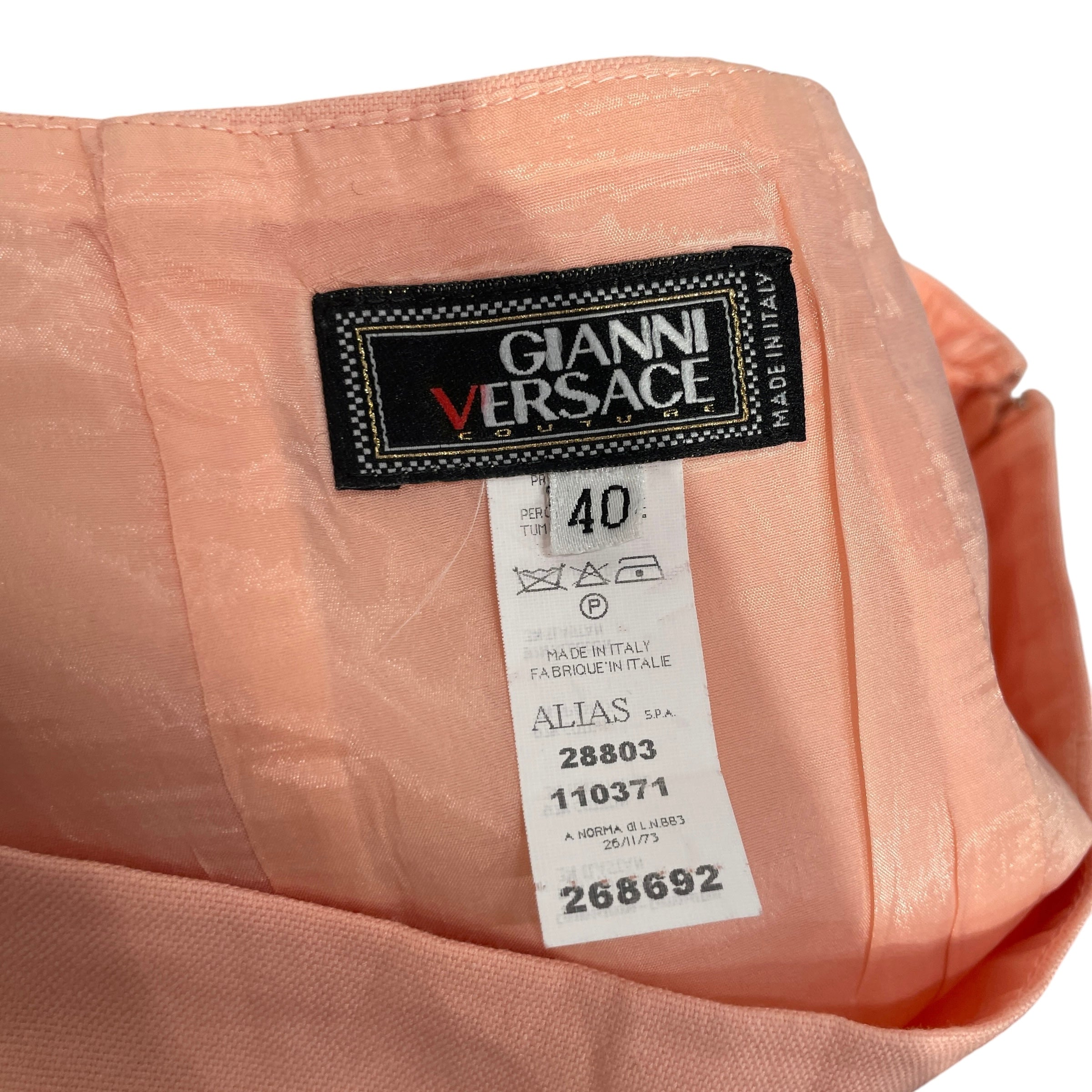 GIANNI VERSACE/Skirt/32/Cotton/PNK/Midi Length/PEACH CLASSIC MIDI SKIRT view 1