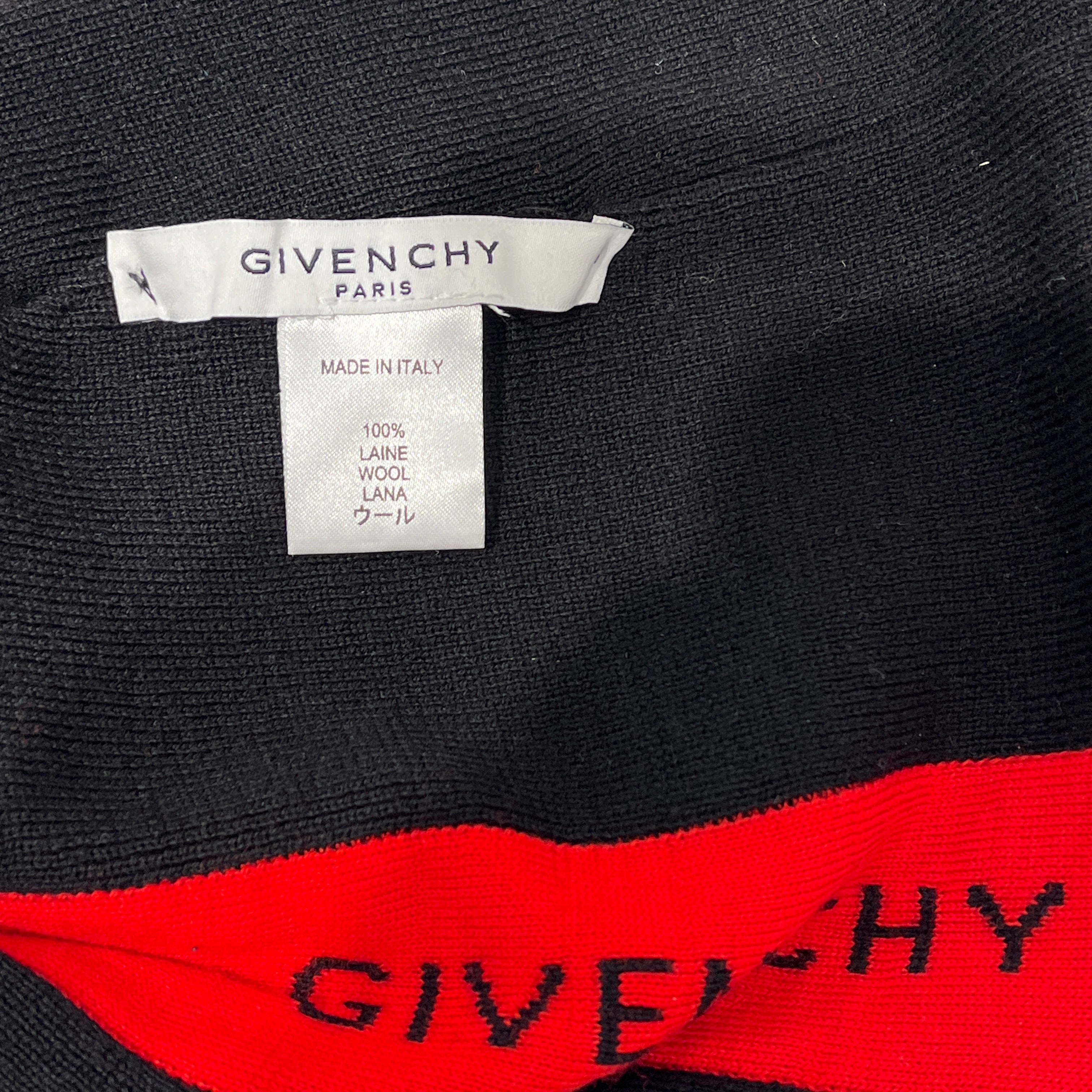 GIVENCHY/Beanie/Wool/BLK/M's/RED ON BLACK GIVENCHY LOGO view 5