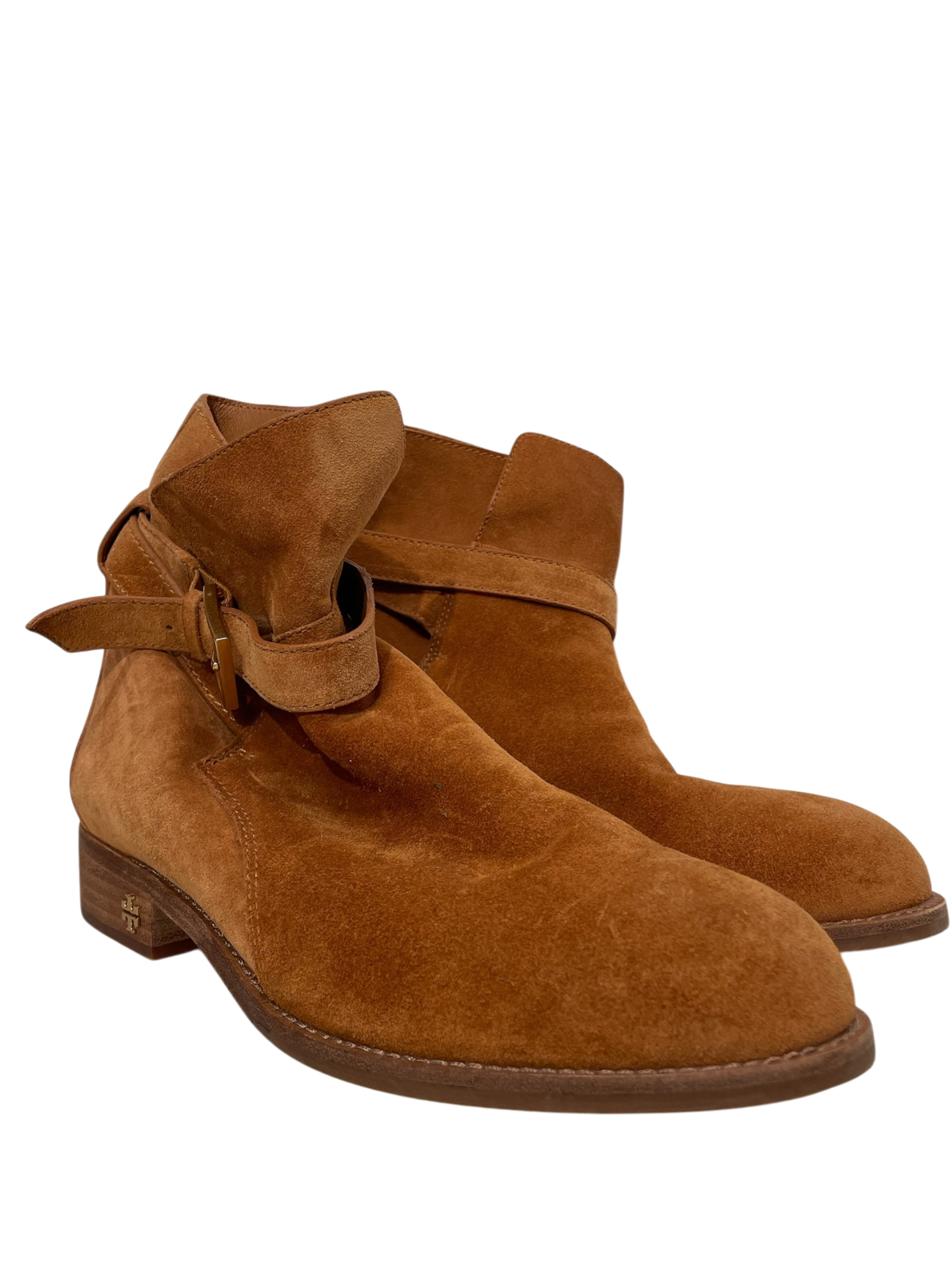 TORY BURCH/Chelsea Boots/US 8.5/Suede/CML/WRAP AROUND BUCKLE view 1