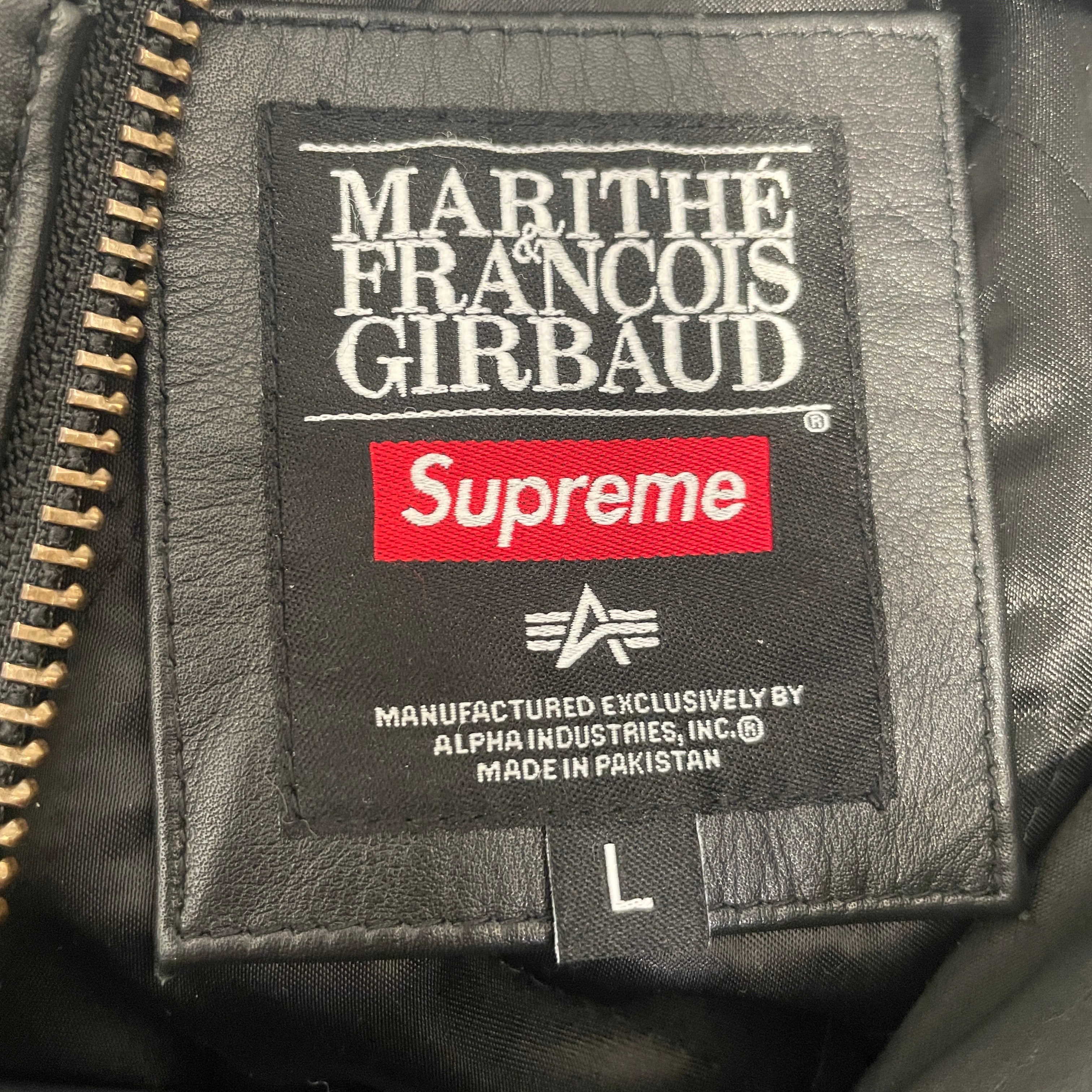 Supreme/Supreme/MARITHE FRANCOIS GIRBAUD/Leather Jkt/L/Leather/BLK/SS25 Hooded Bomber view 3